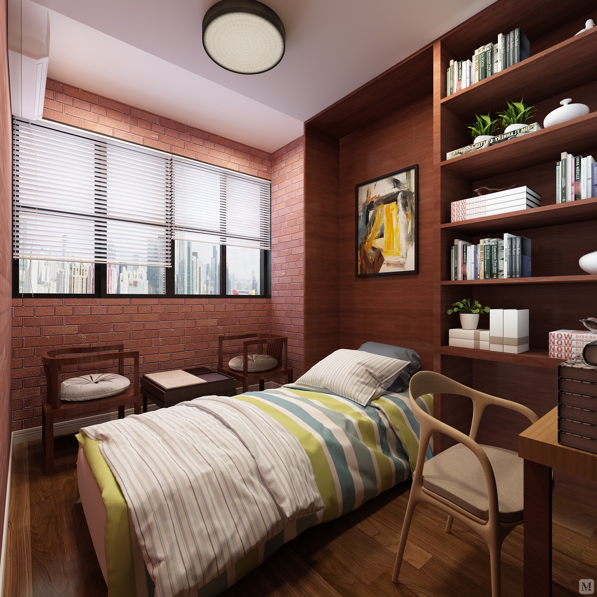 中式书房吊顶装修效果图