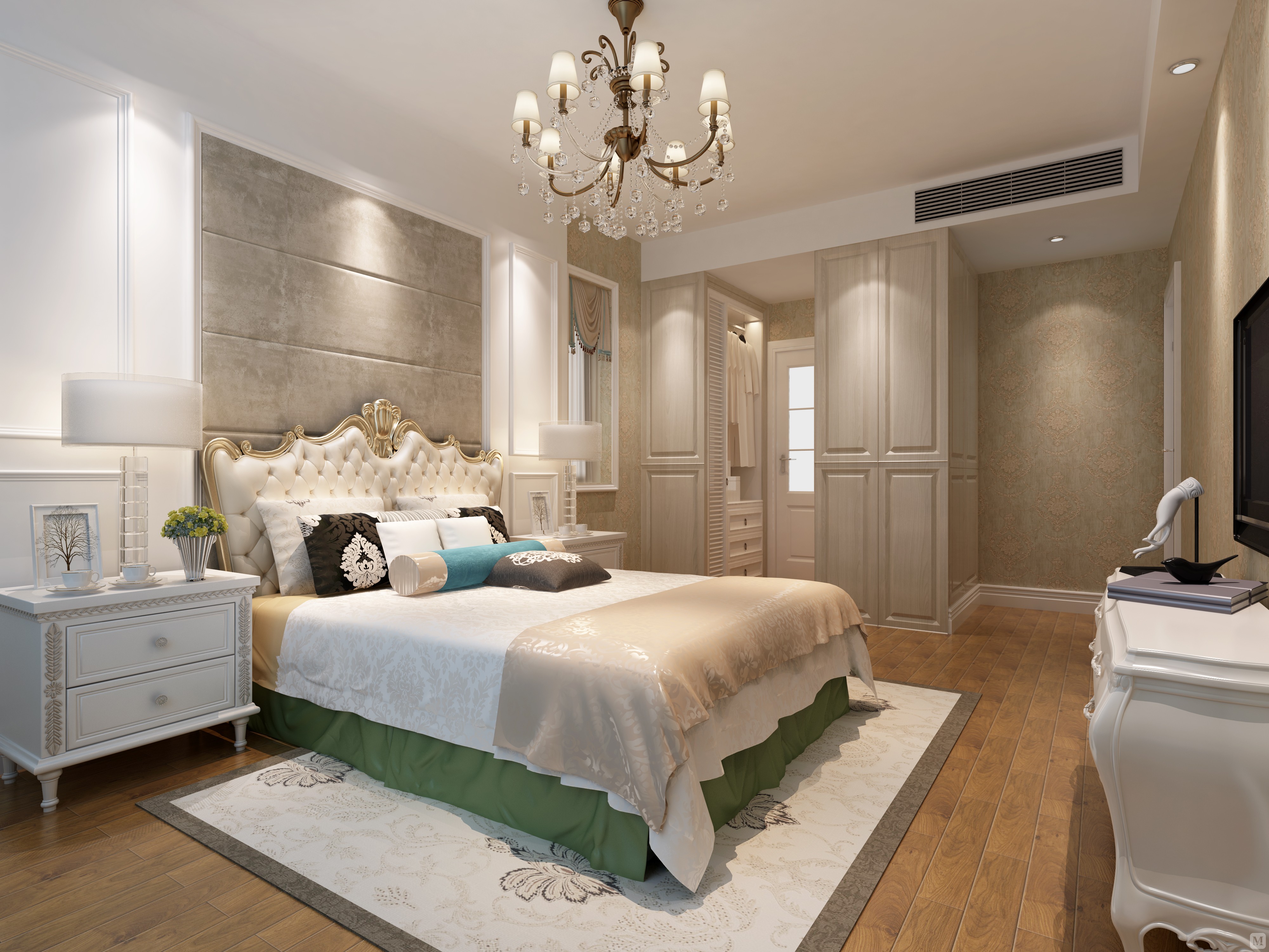 5万128㎡简欧三房装修罗马假日(金地自在城)-红星美凯龙家装效果图