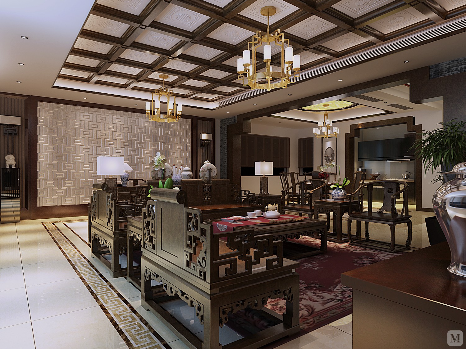 7万212㎡中式复式装修融创中央学府田先生效果