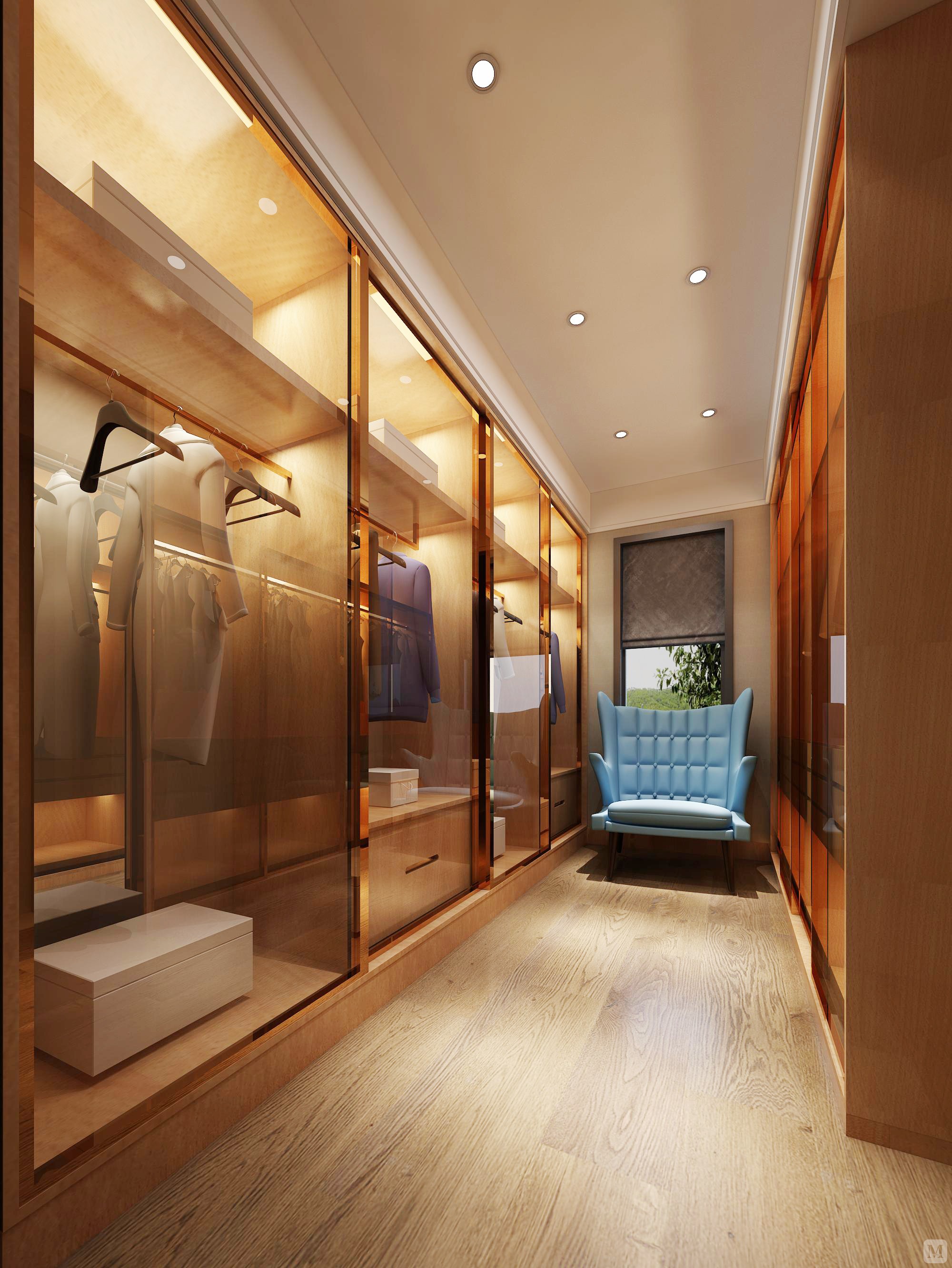 简约衣帽间衣柜装修效果图