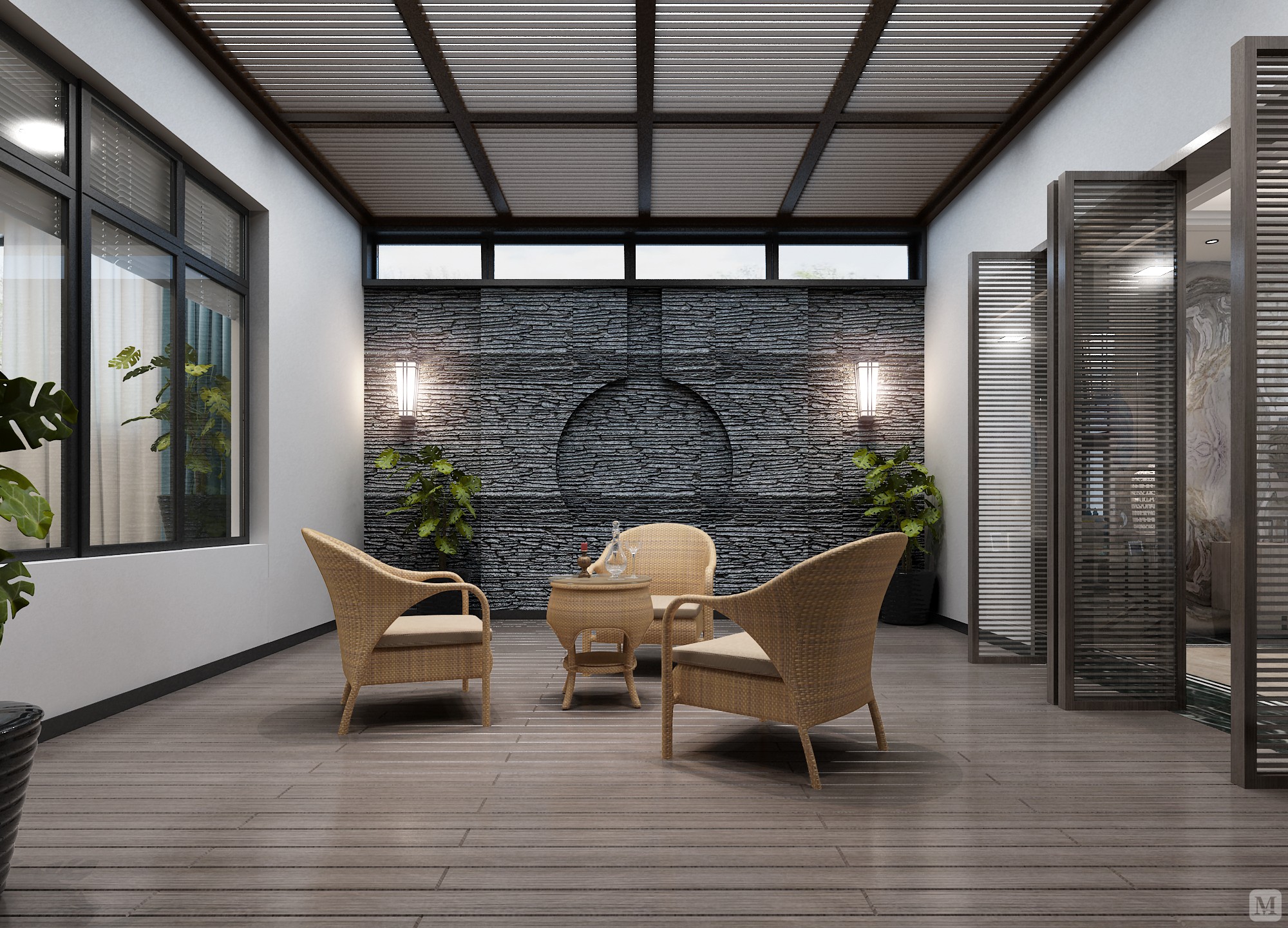 中式庭院灯具装修效果图