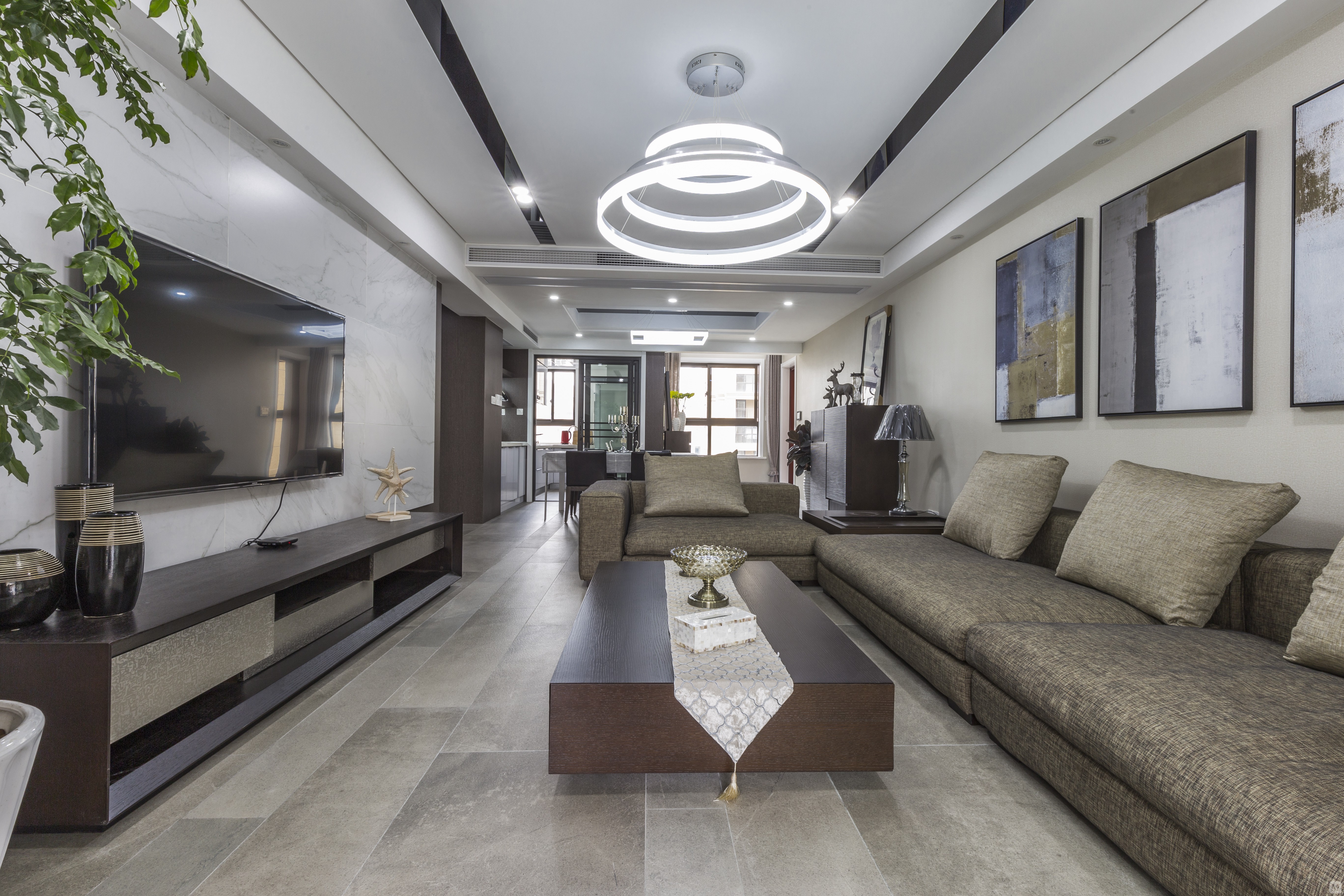 3万145㎡简约三房装修紫金城 现代风格 145平方米-红星美凯龙家装效果