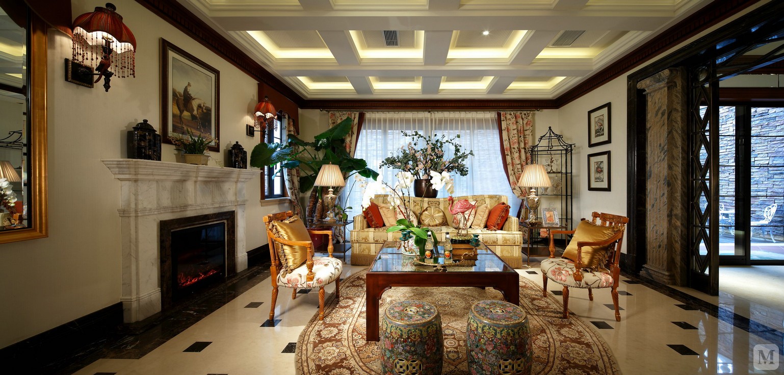 0万328㎡新古典别墅装修华贵宫廷-一枝独秀