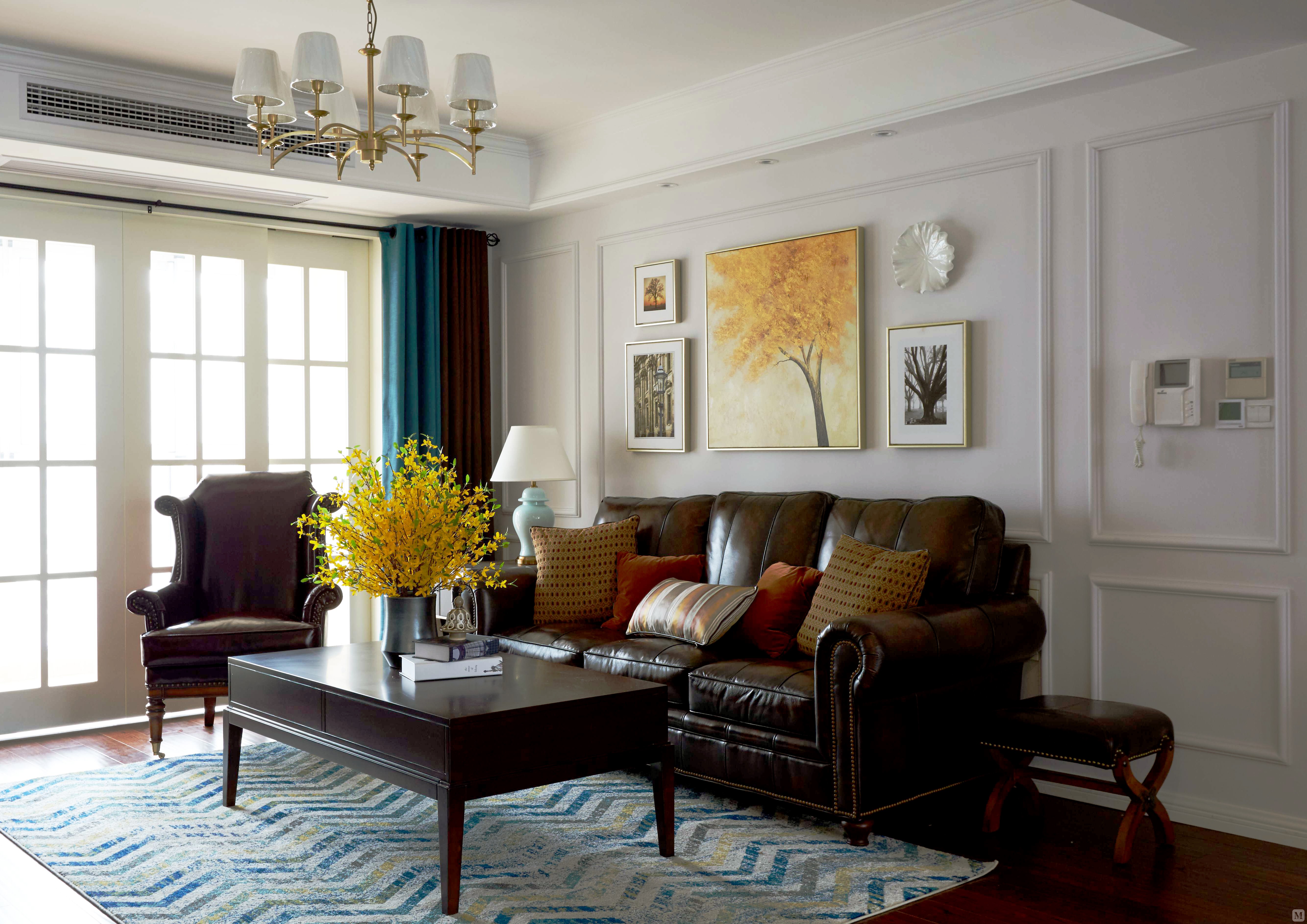 美式客厅背景墙装修效果图