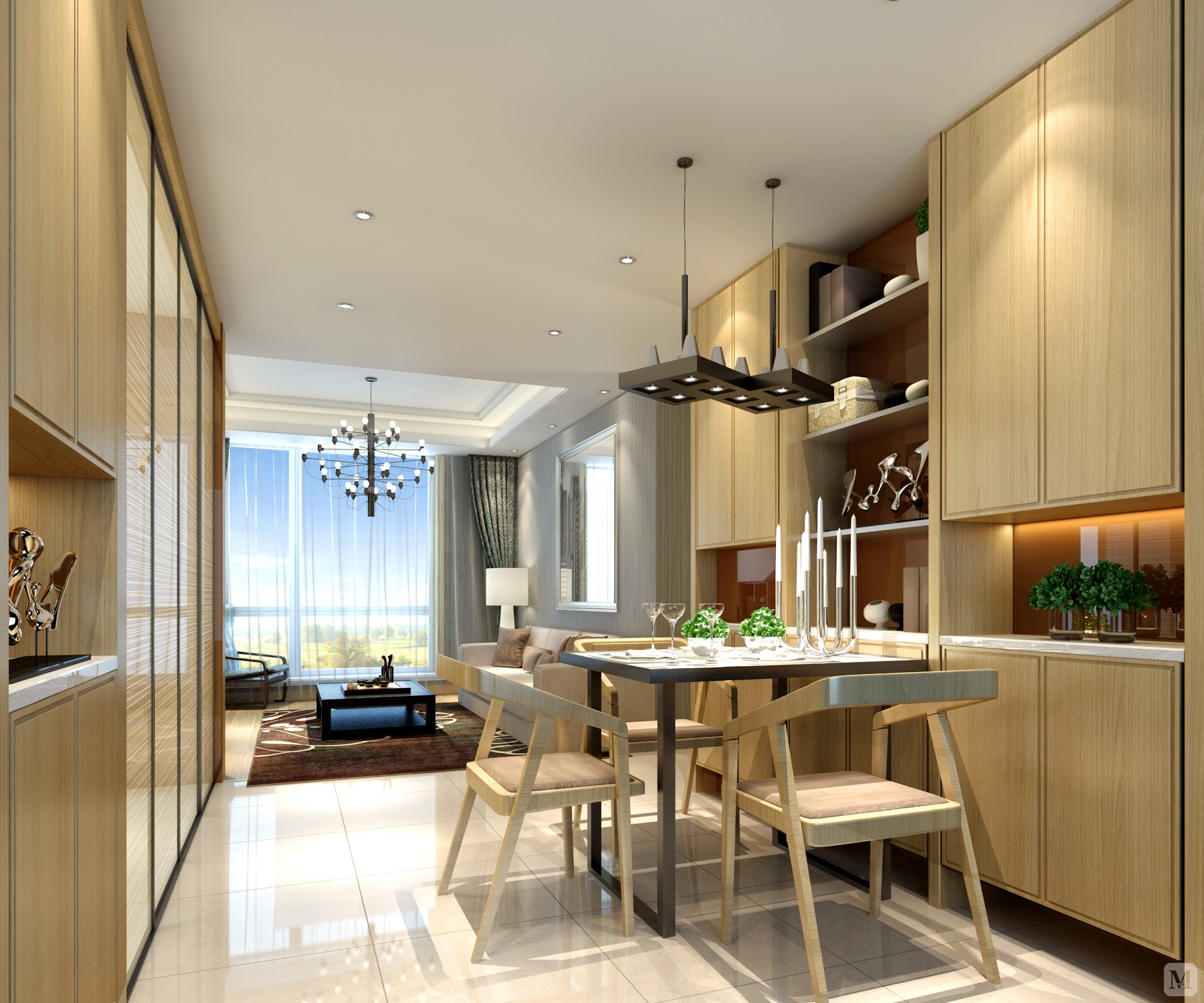 0万58㎡中式一房装修大连山海湾现代风格