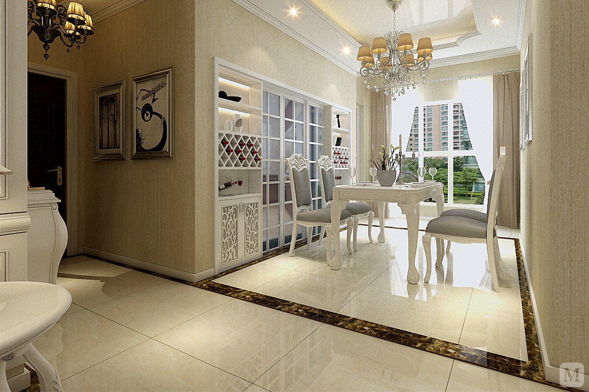 5万91㎡简欧二房装修丽水康城之欧之简之美-红星美凯龙家装效果图