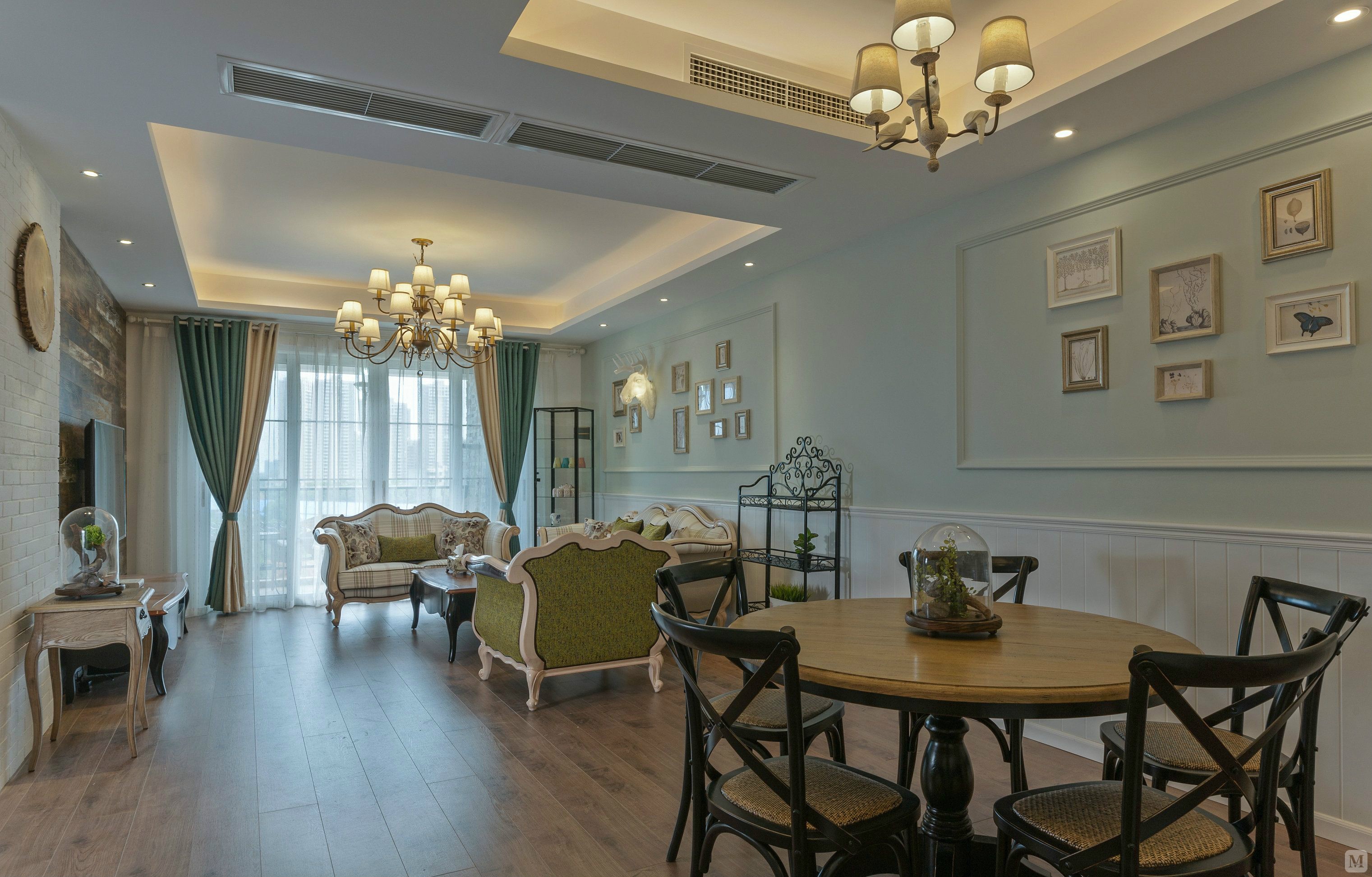 6万158㎡美式四房装修美式风 中交君玺