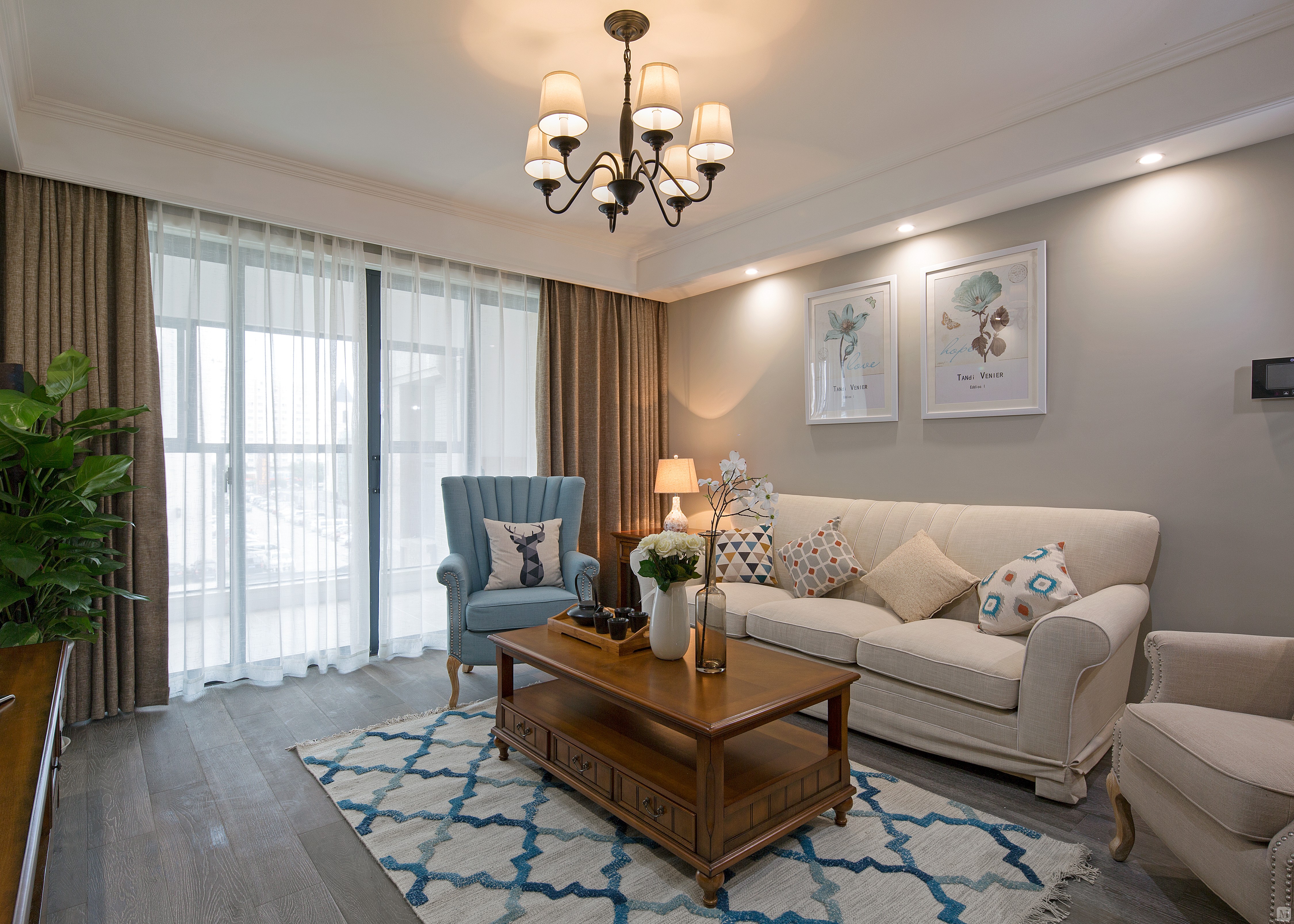 9万111㎡美式二房装修海益国际纽约公寓