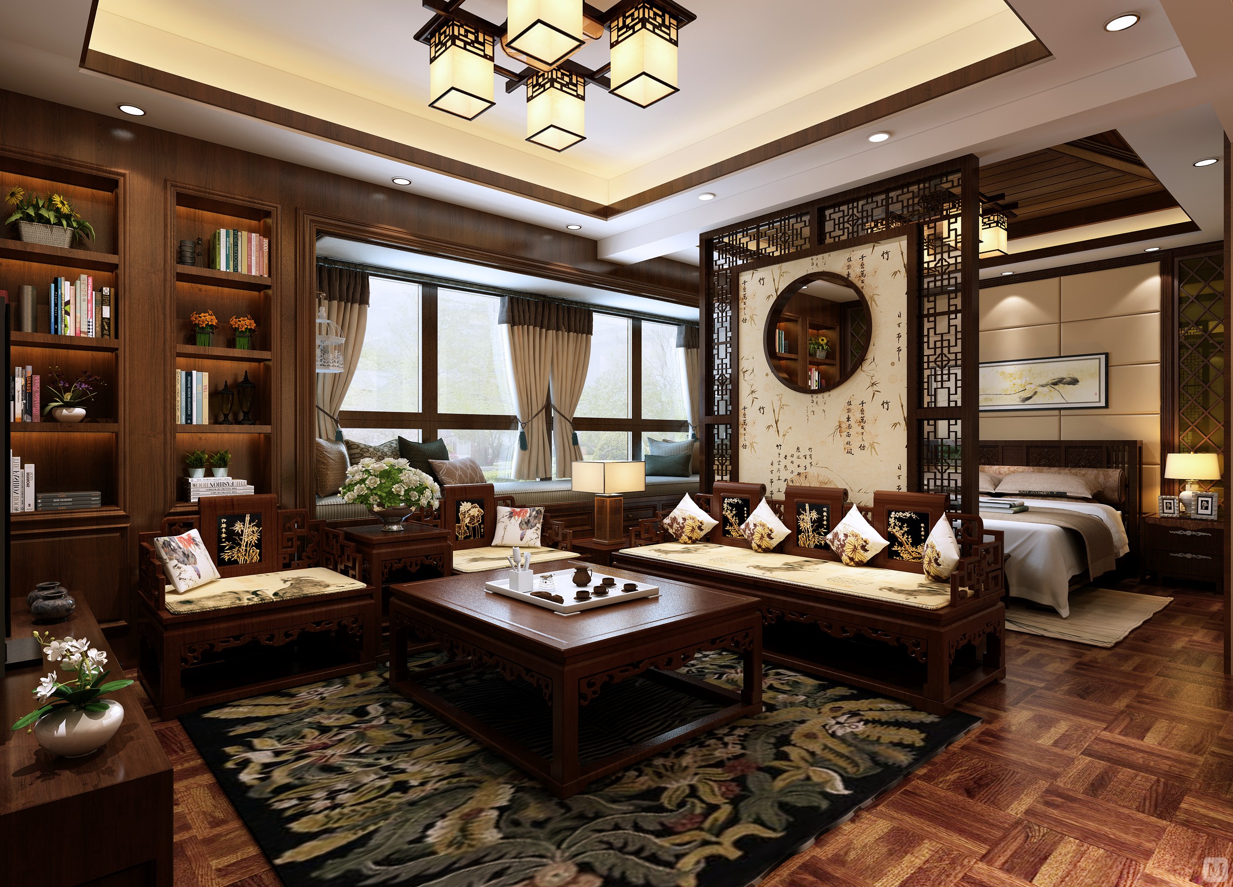 新中式风格是指将中国古典建筑元素提炼融合到人的生活和审美习惯的一