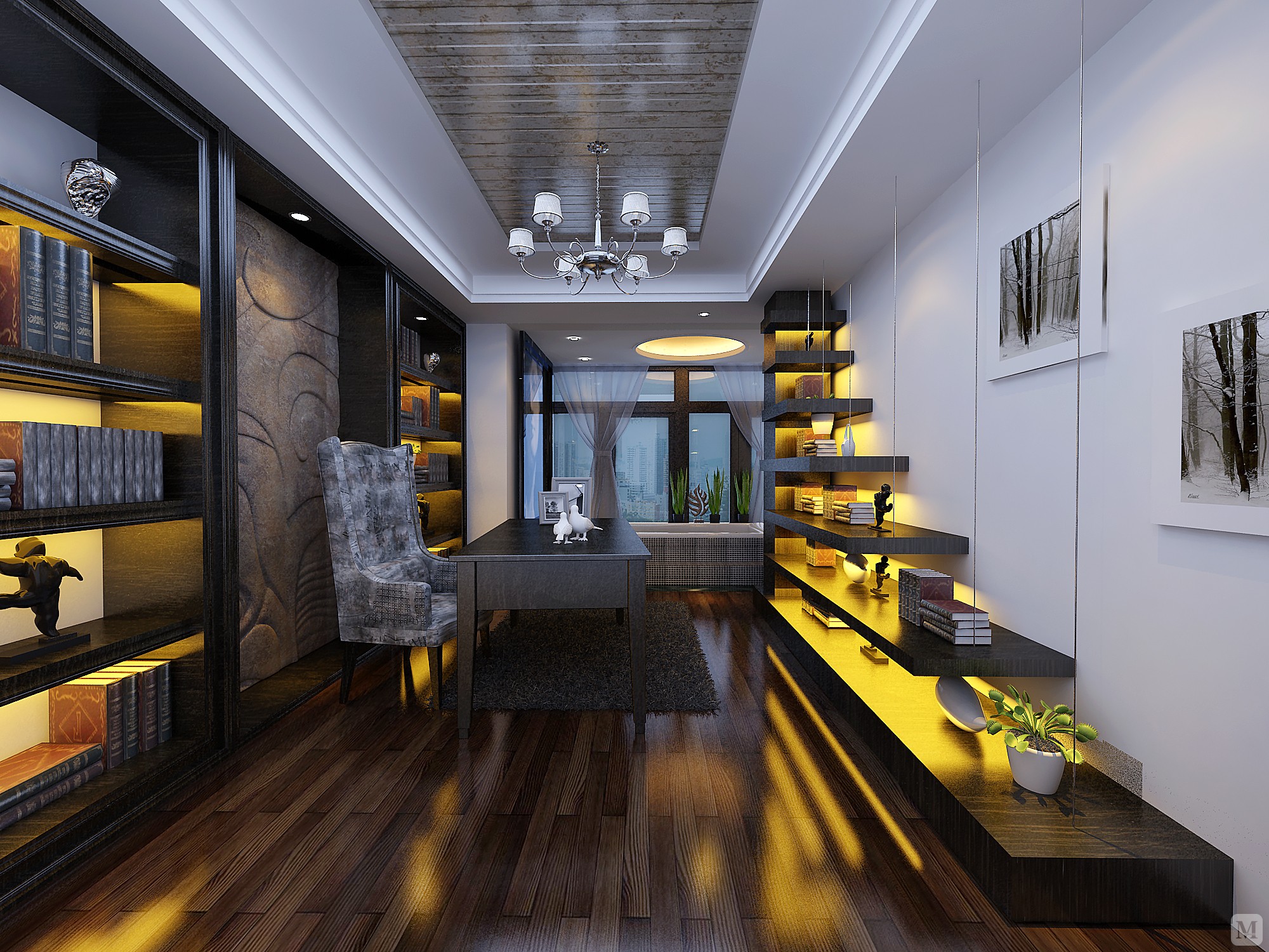 6万180㎡art deco三房装修后现代风,低调奢华-红星美凯龙家装效果图