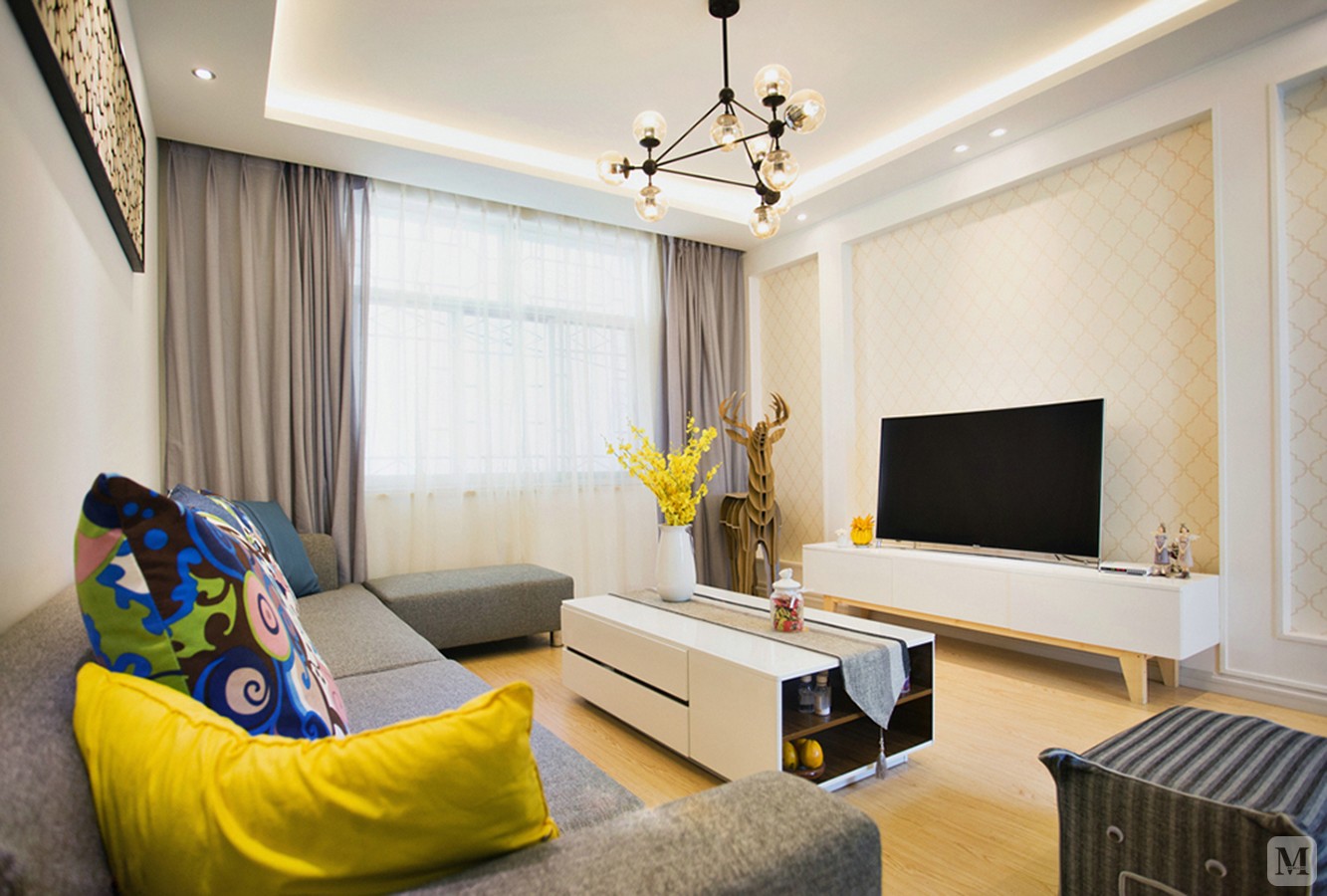 20.6万113㎡简约三房装修韩式风格装修案例