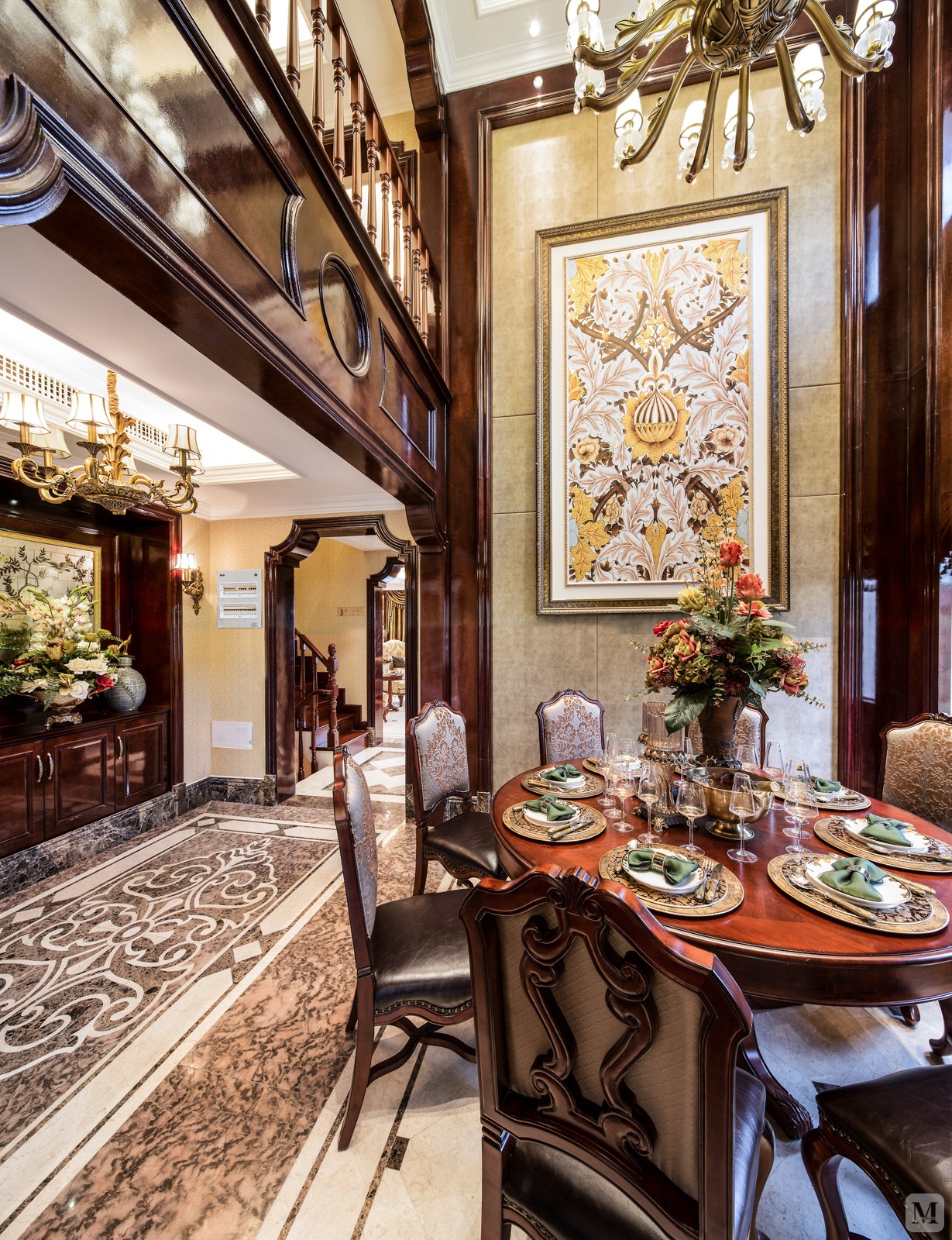 6万260㎡美式四房装修万锦香樟树 260平北美风格