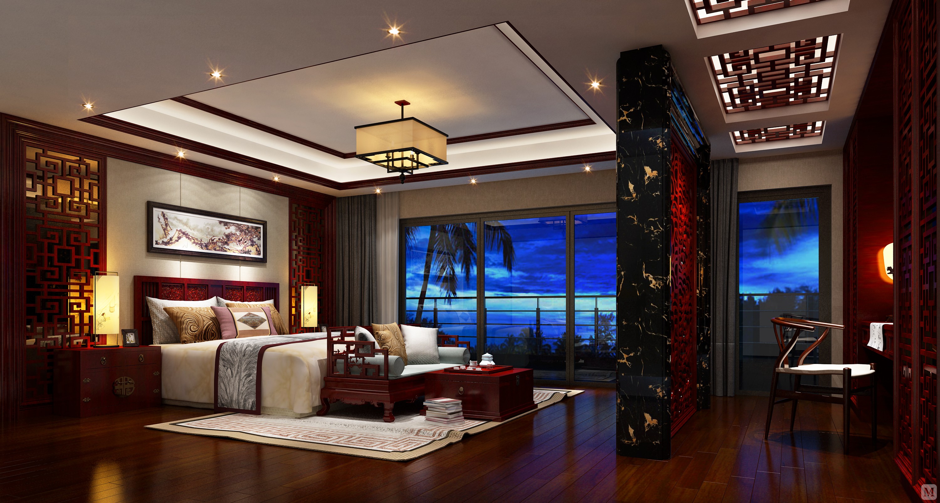 传统中式风格,每一件中式的家具都是有生命的,虽然或许只是整个空间的