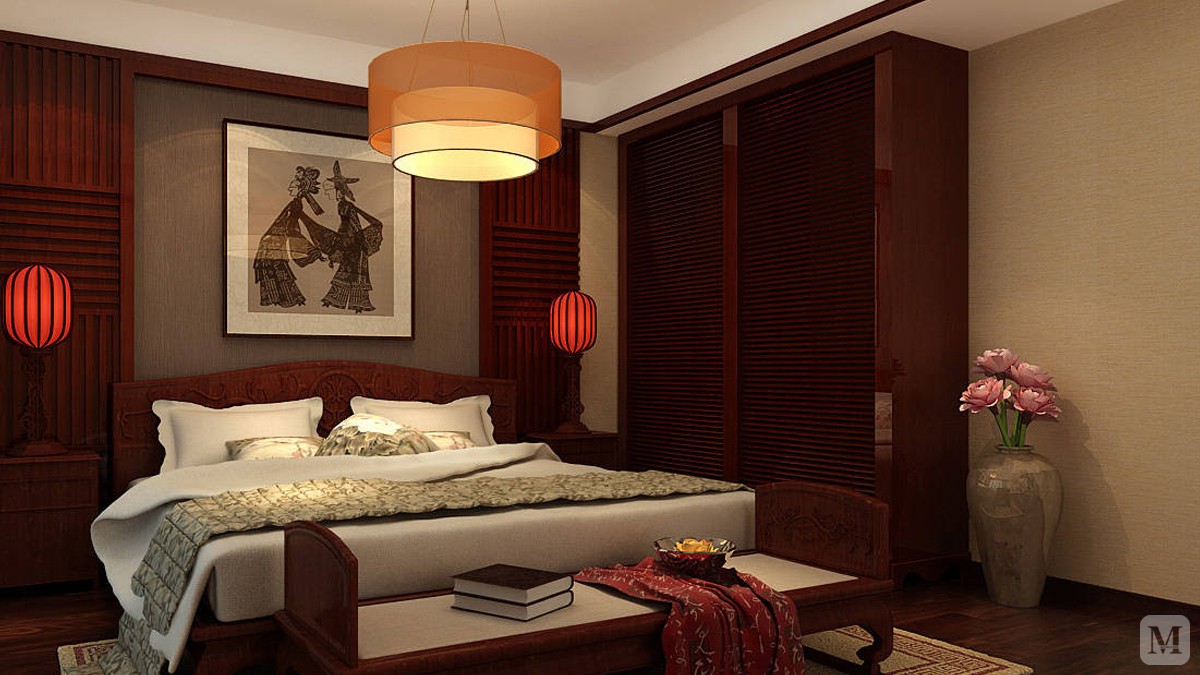 22.7万110㎡中式二房装修西山香麓-110平