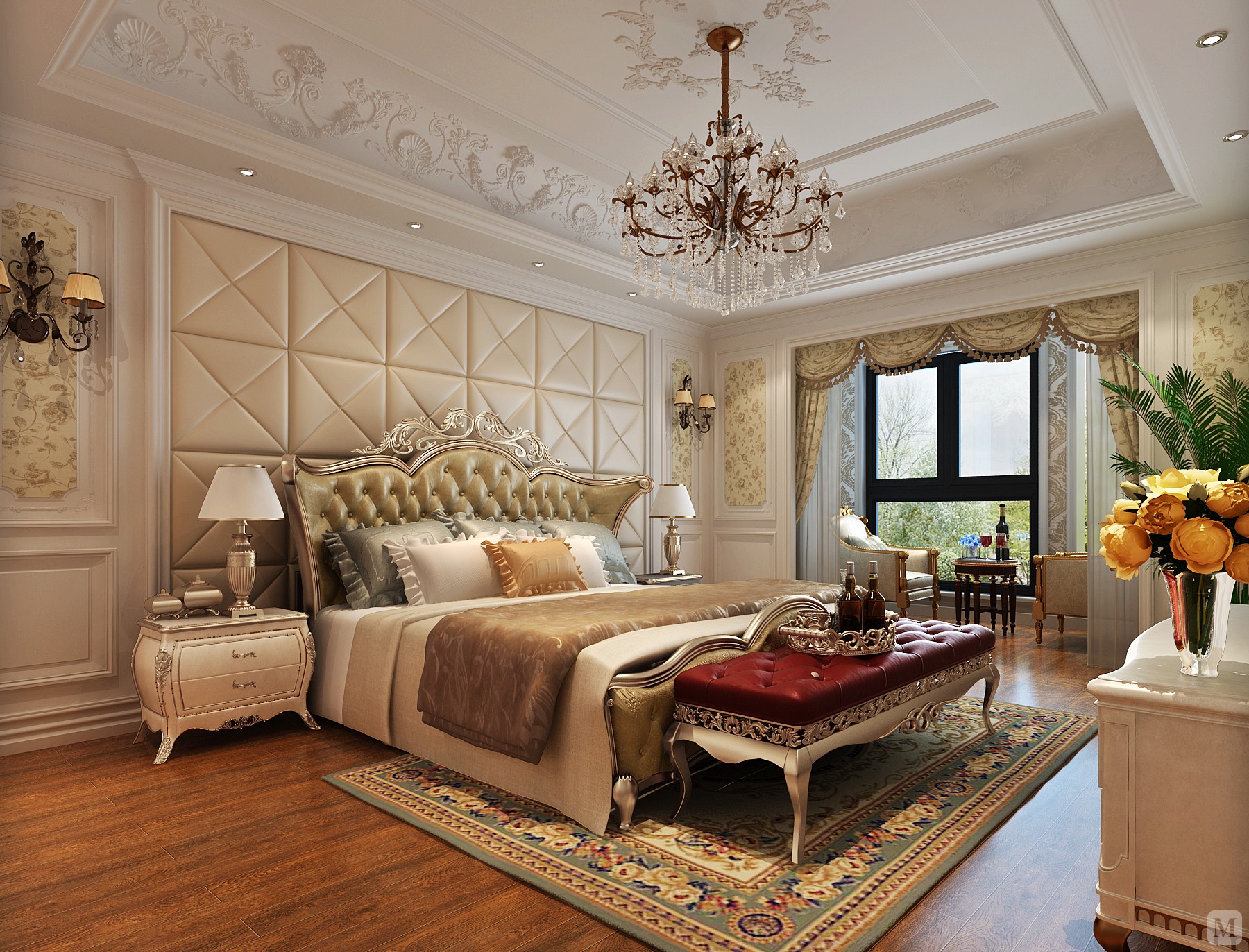 6万171㎡简欧四房装修东方巴黎霞飞苑简欧风格-红星美凯龙家装效果图