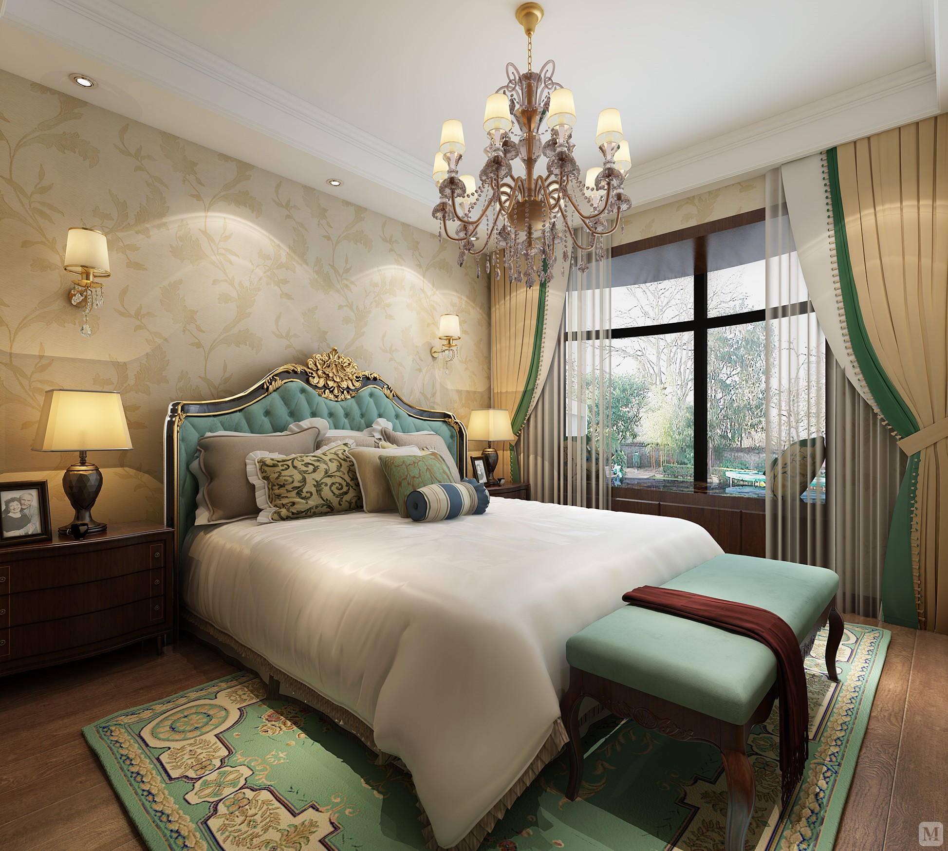 6万168㎡美式四房装修星湖湾168㎡美式-红星美凯龙家装效果图