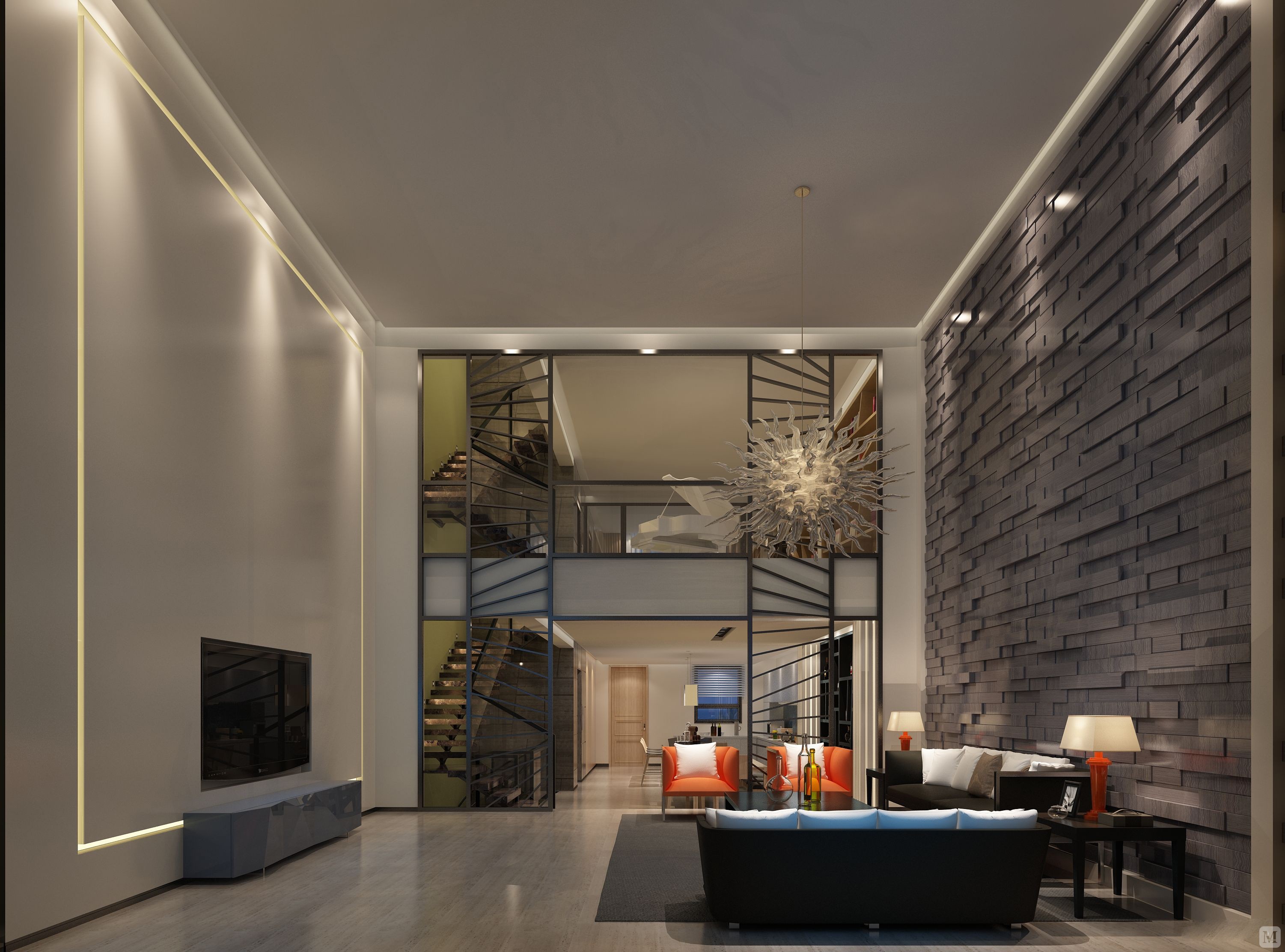 75.7万399㎡混搭别墅装修大空间的开敞式设计作品