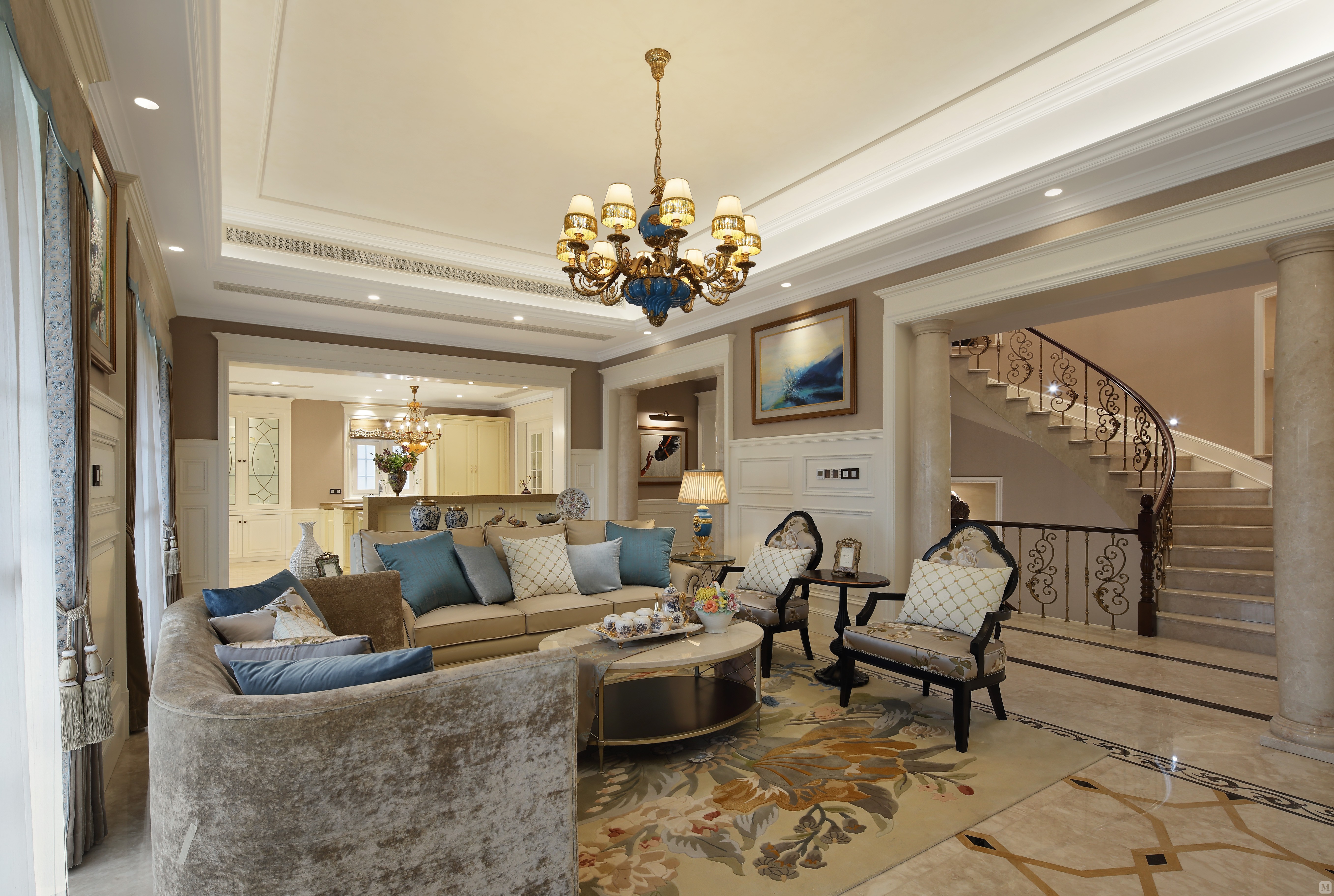 0万359㎡美式别墅装修绿城玫瑰园之《燕归来》