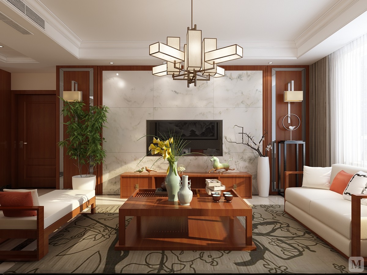 中式客厅沙发装修效果图