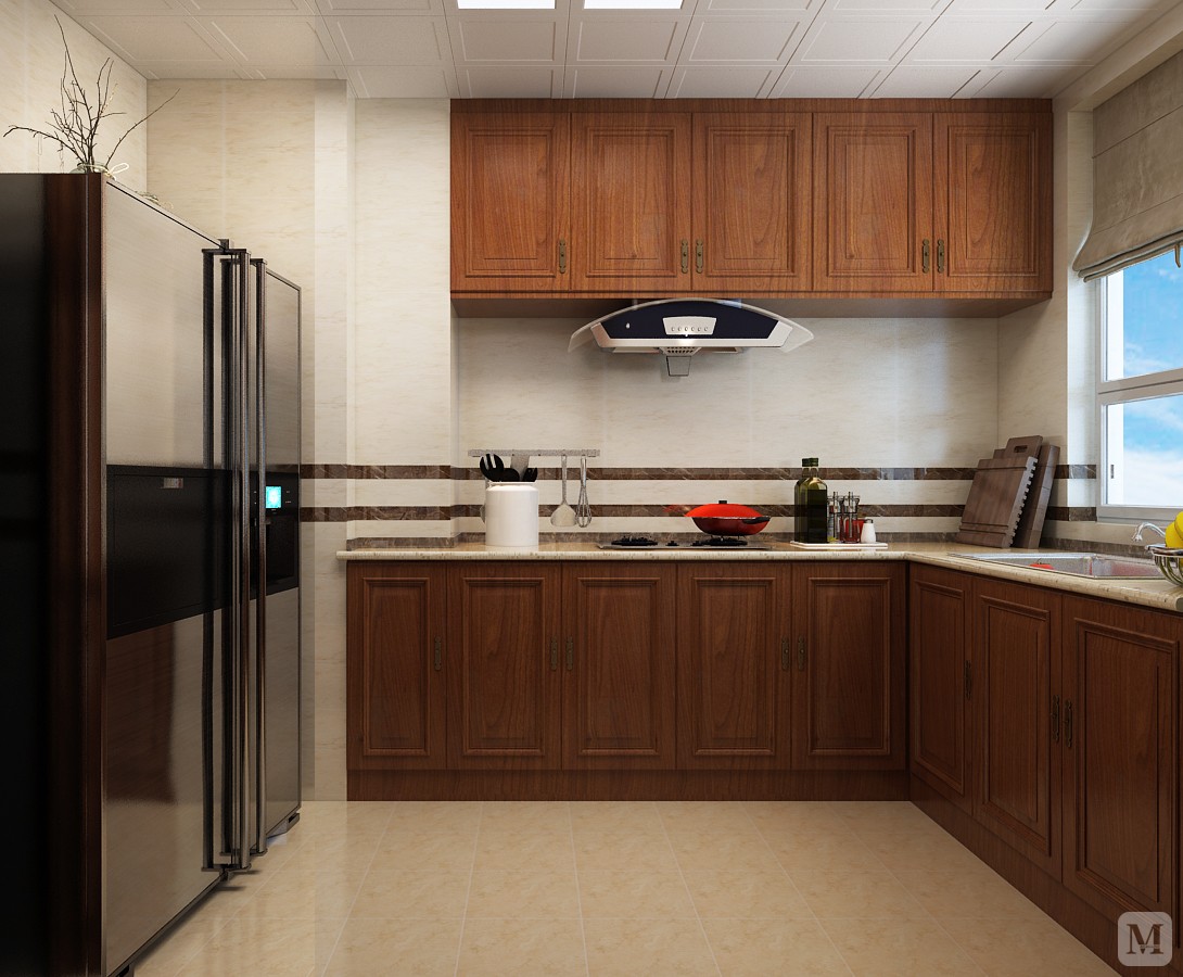 中式厨房橱柜装修效果图