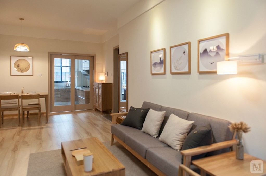 8万90㎡日式二房装修现代简约原木风格-红星美凯龙家装效果图