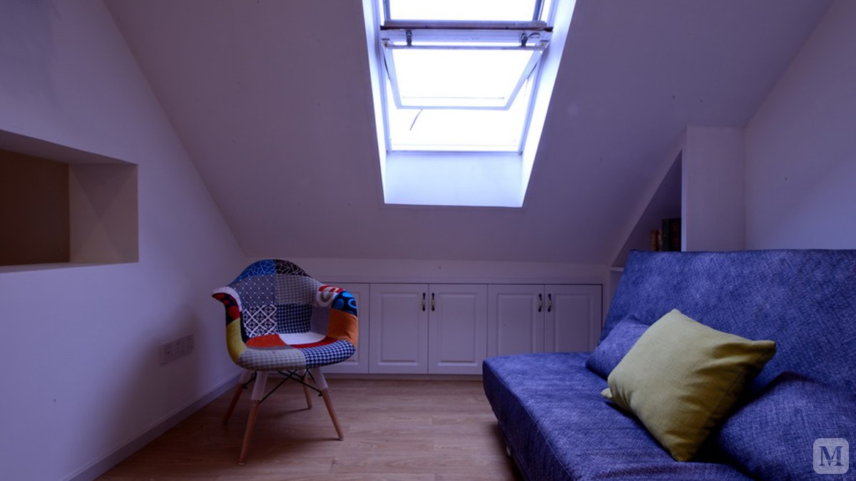 7万87㎡简欧二房装修北欧风顶楼带阁楼