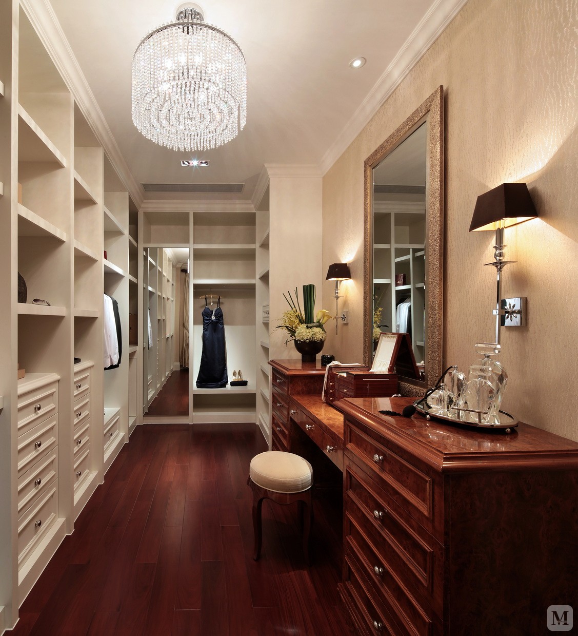 美式衣帽间储物柜装修效果图