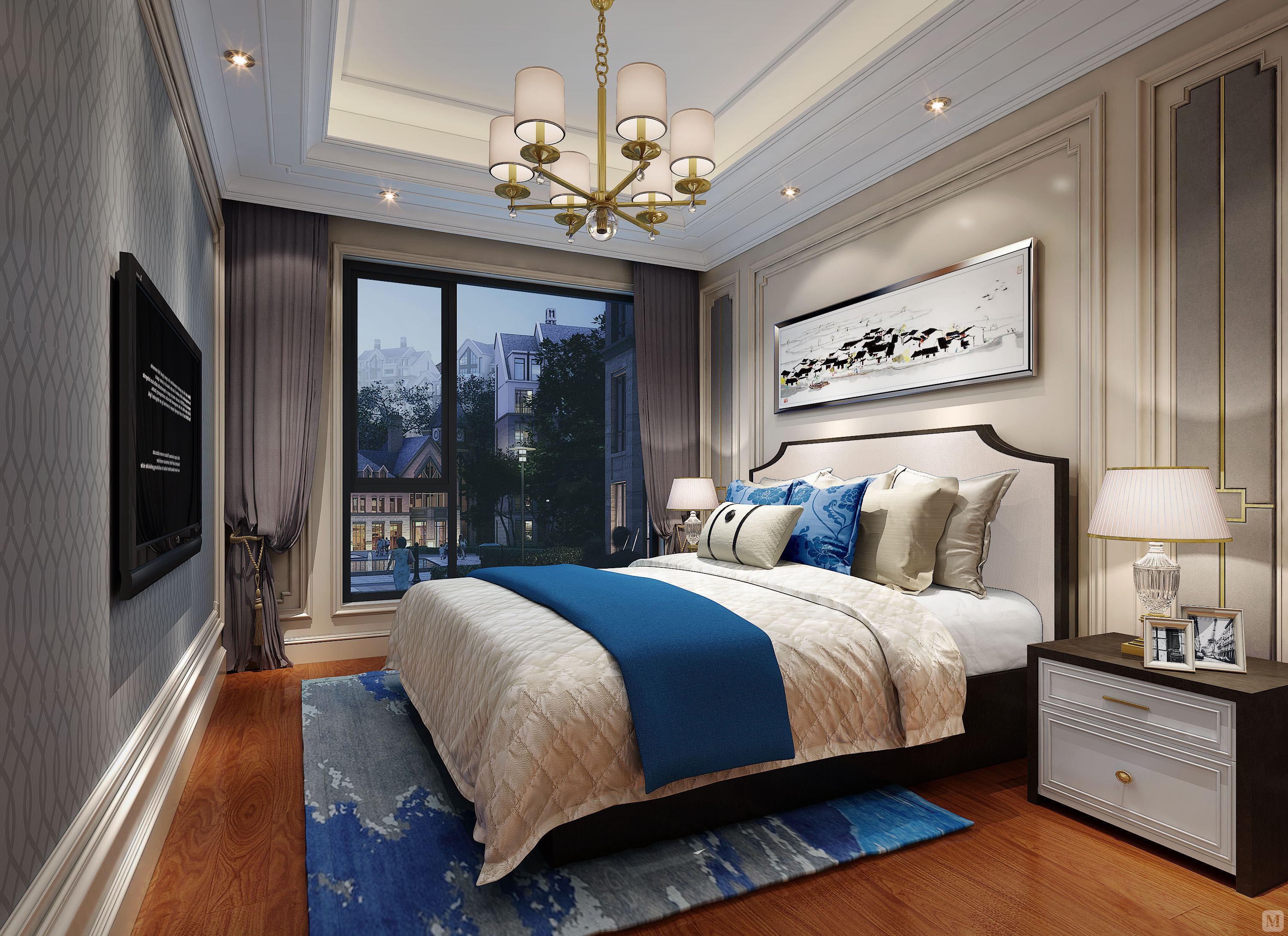 简欧风格装修的底色大多采用白色,淡色为主,家具则是白色或深色都可以