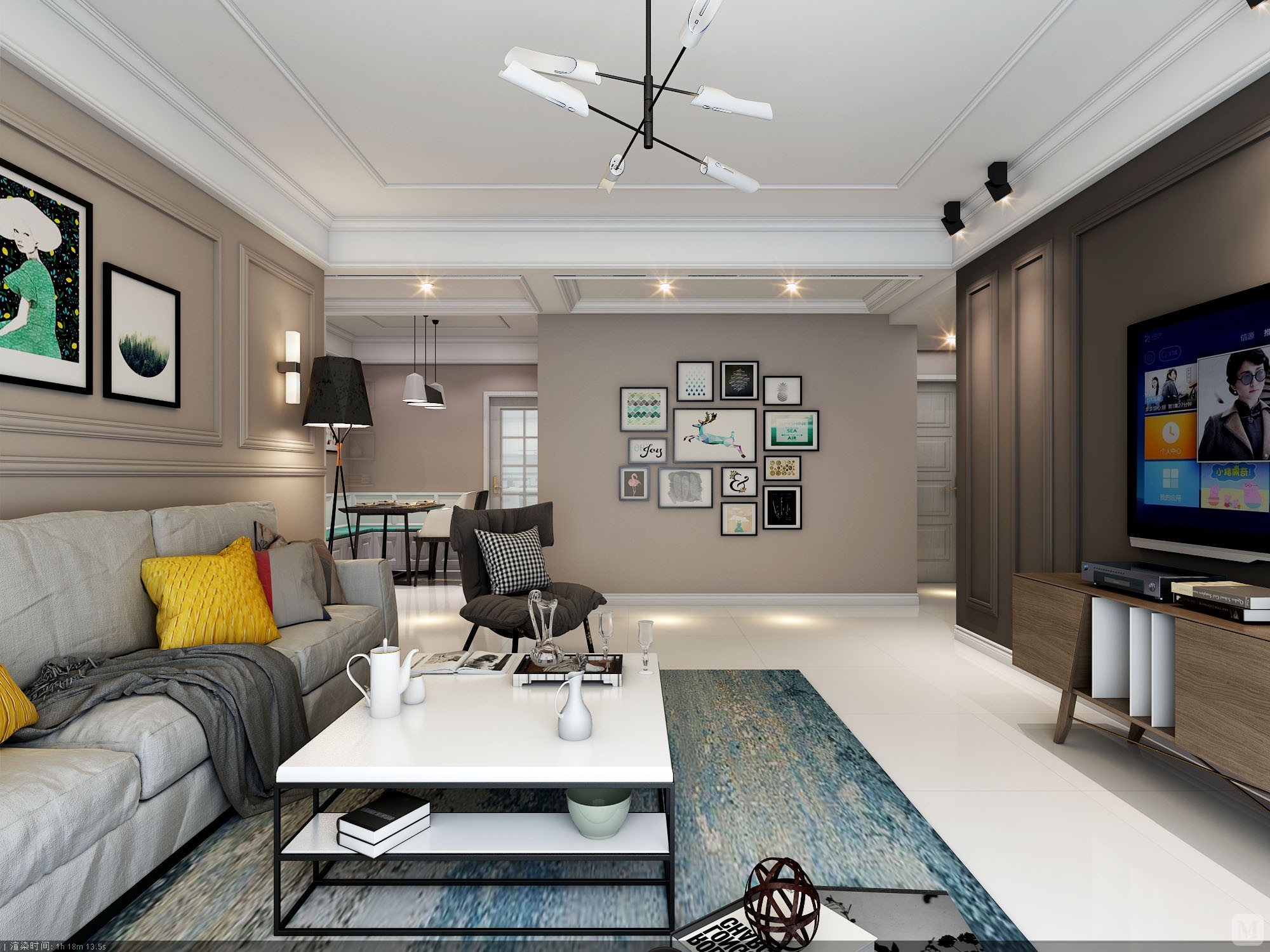 白橡木色为主的板式家具体现一个简单明快的主题,2000_1500