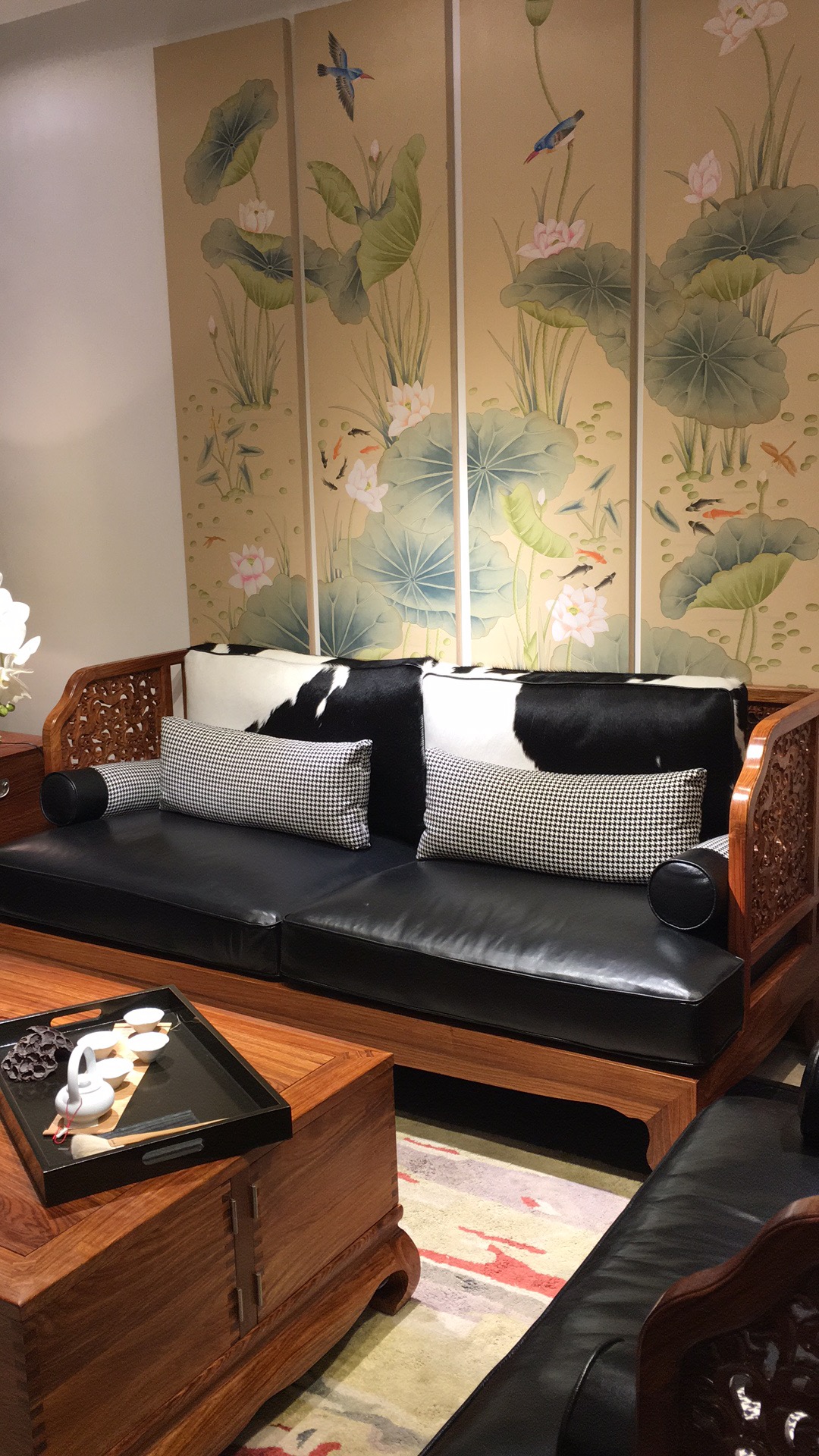 苏梨刺猬紫檀pterocarpuserinaceus福星高照三人位沙发fks03