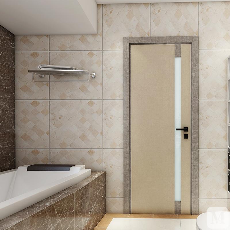 欧派 欧铂尼定制木门卫生间门小资情怀科技木皮玻璃门厕所门房门 欧派