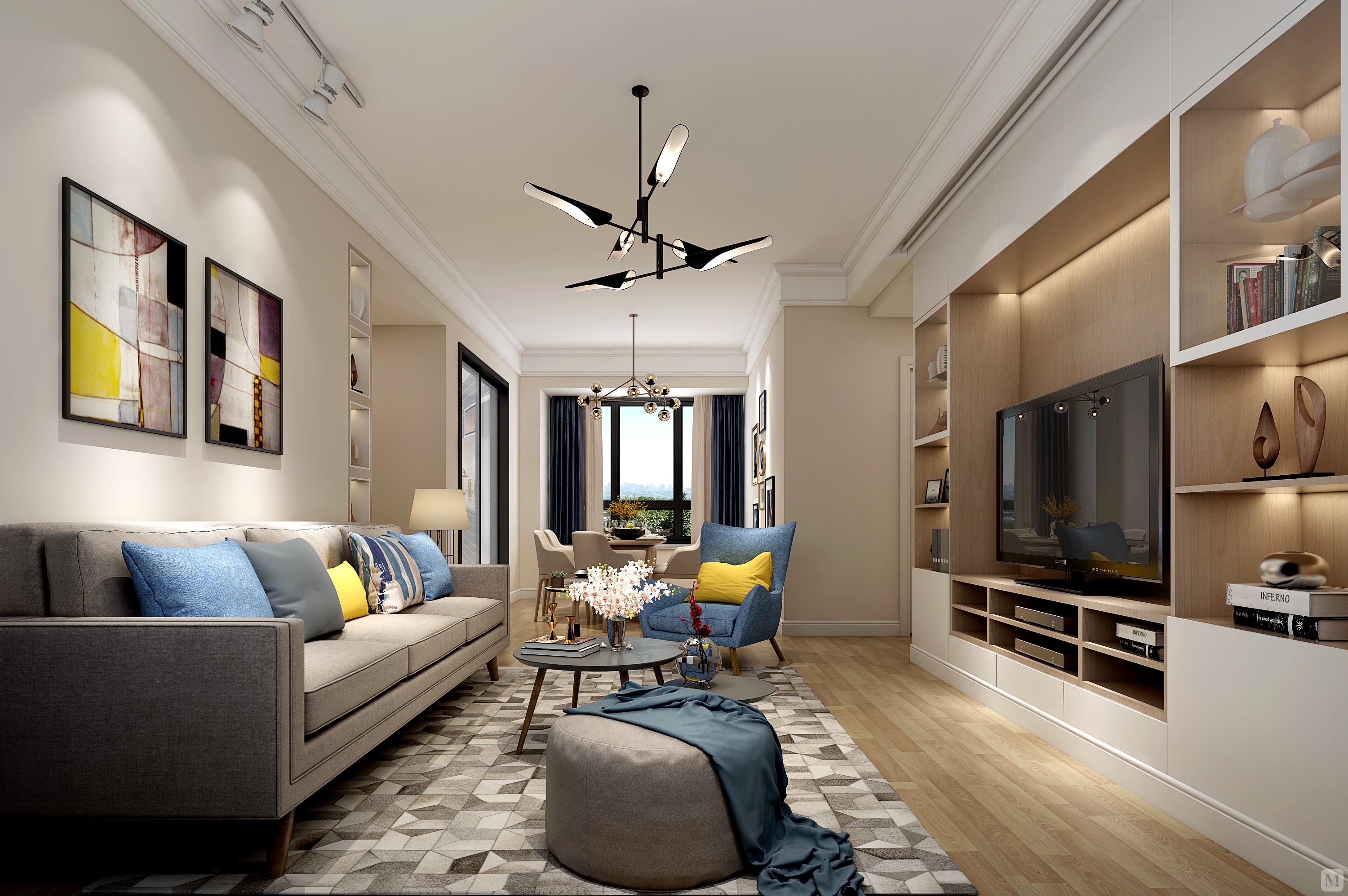 6万110㎡art deco三房装修北欧风格 一家三口之家-红星美凯龙家装效果