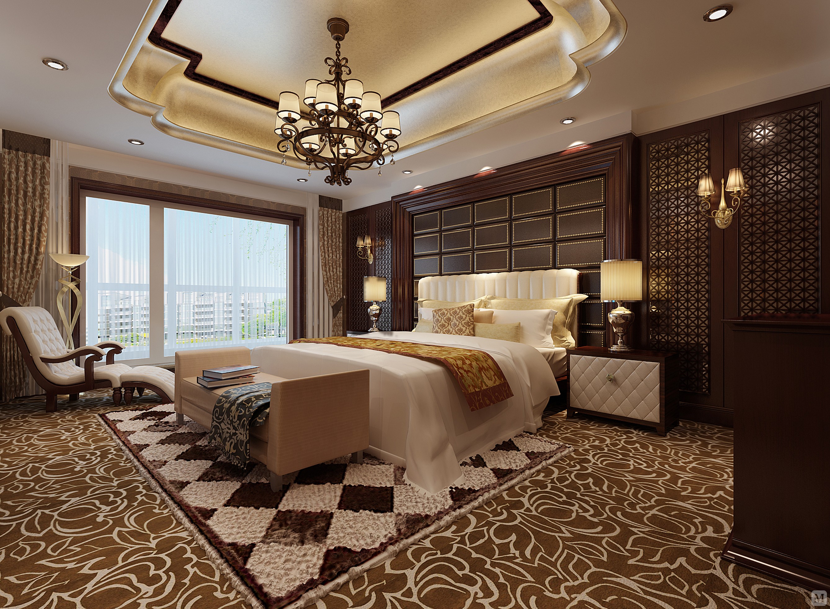 中式卧室衣柜装修效果图