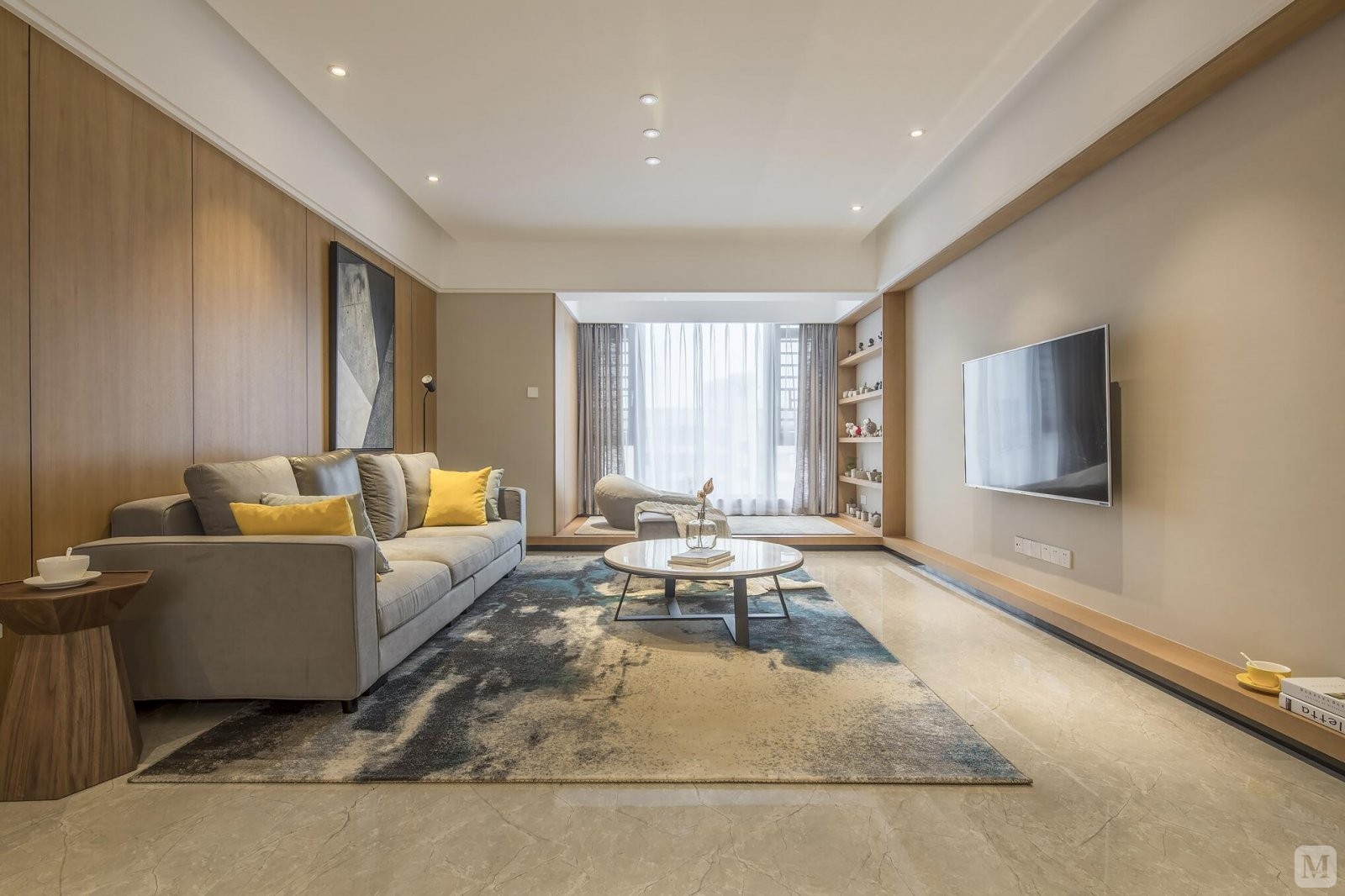 简约客厅窗帘装修效果图