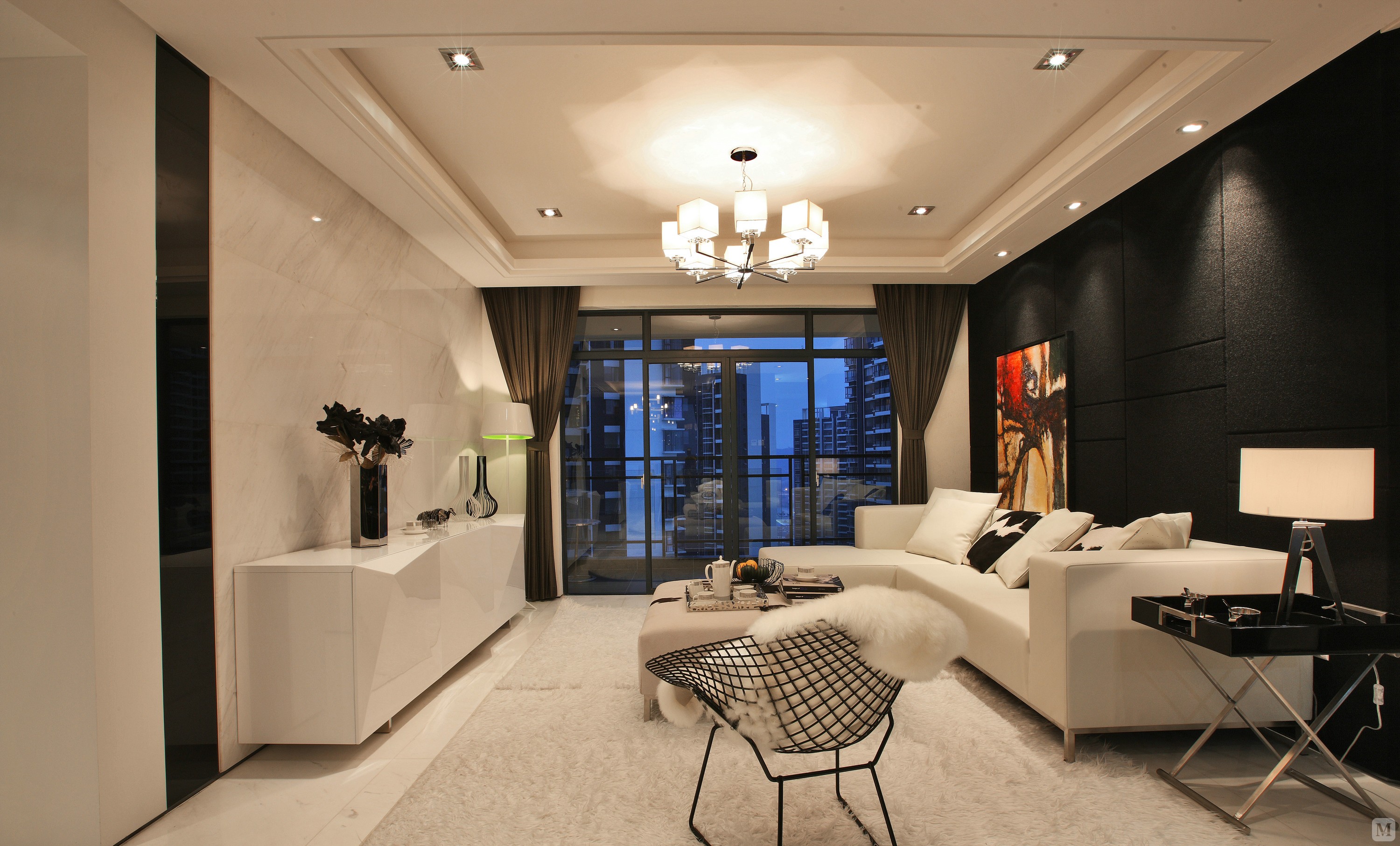 3万68㎡简约二房装修简约白调