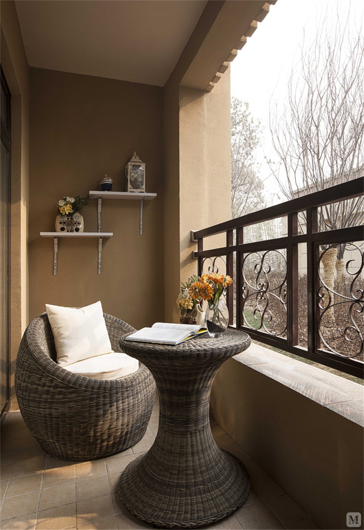 田园阳台组合柜装修效果图