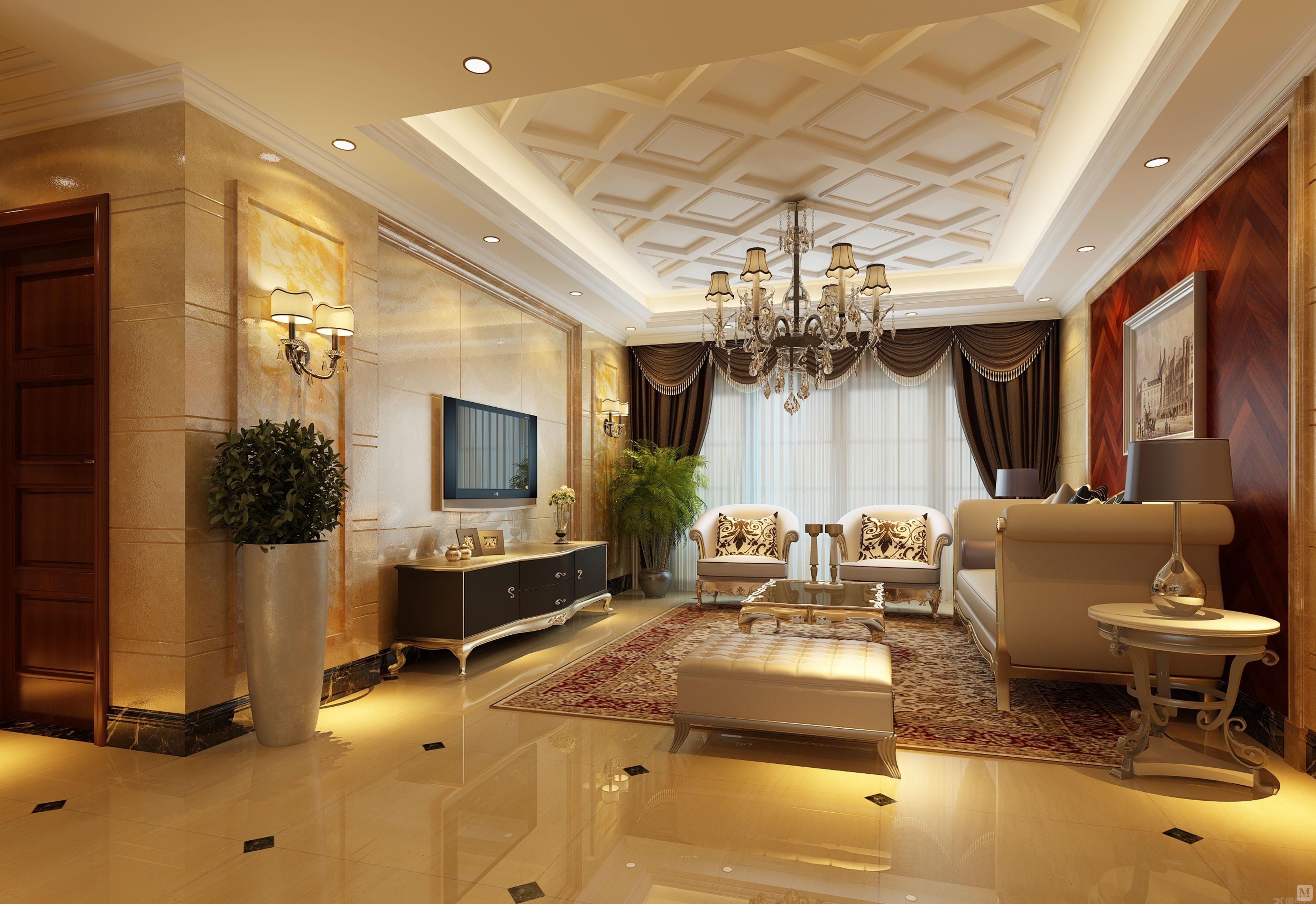 0万135㎡简欧四房装修简卧风格-红星美凯龙家装效果图