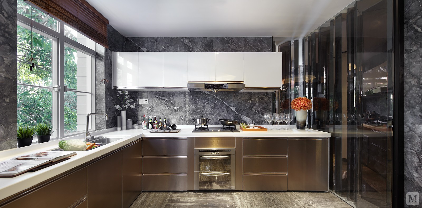 简约厨房组合柜装修效果图