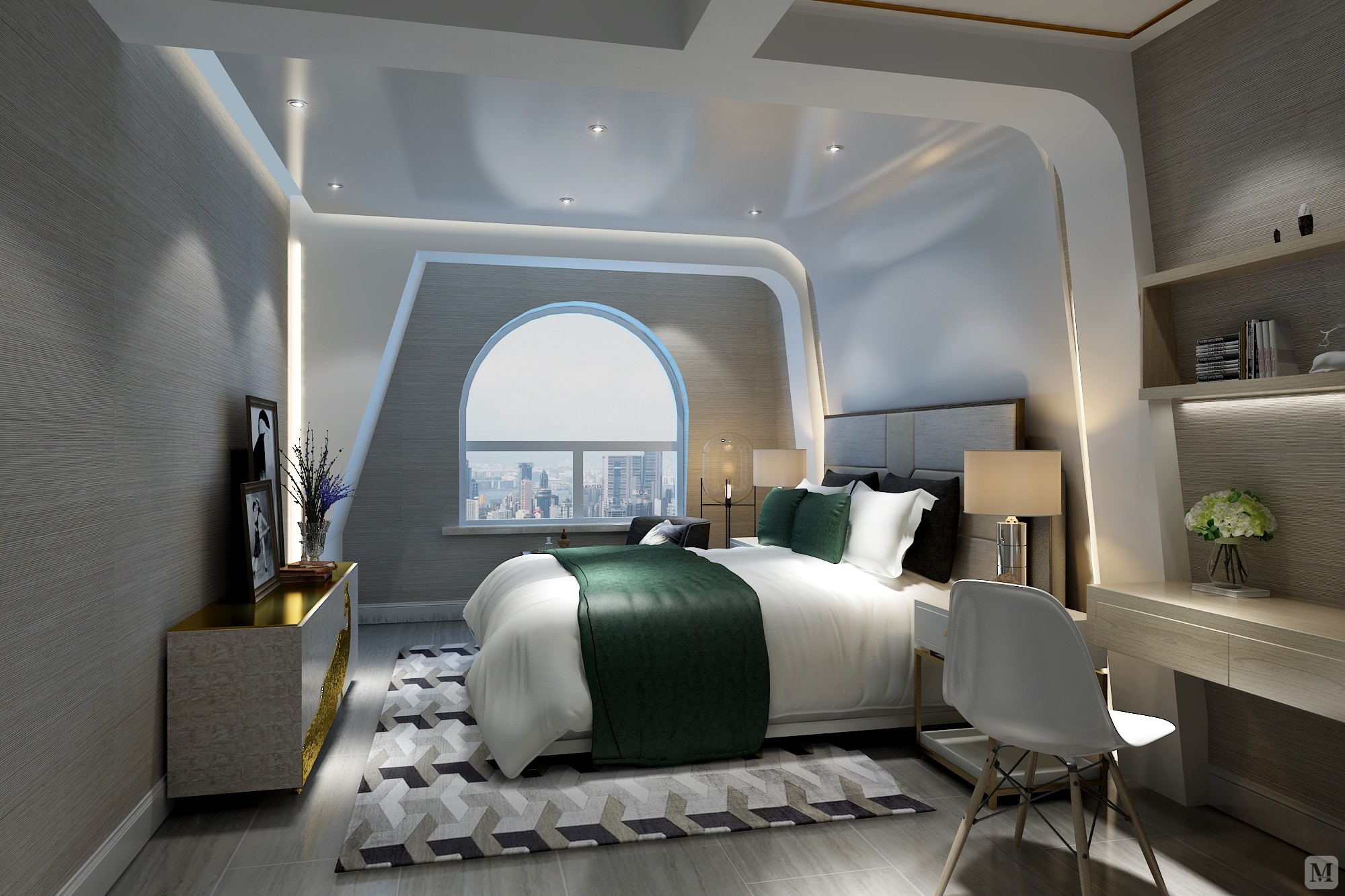 不需要繁琐的装潢和过多的家具,在装修过程中最大限度地体现空间与