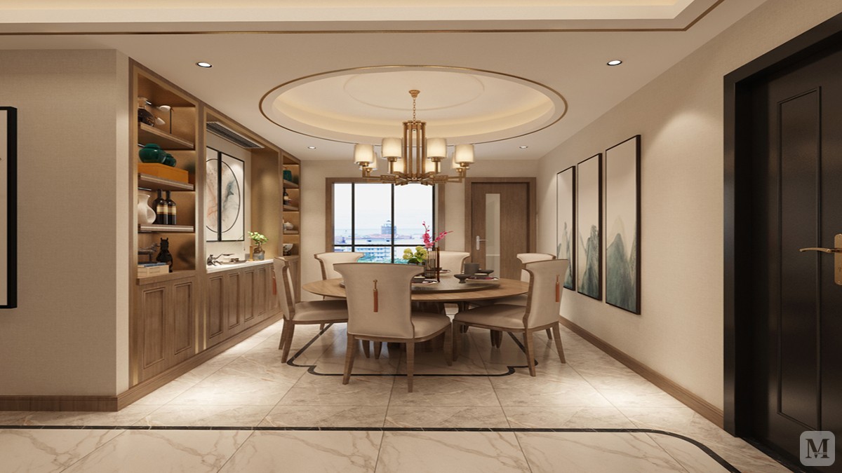 1万170㎡中式四房装修东方米兰国际城170平方新中式