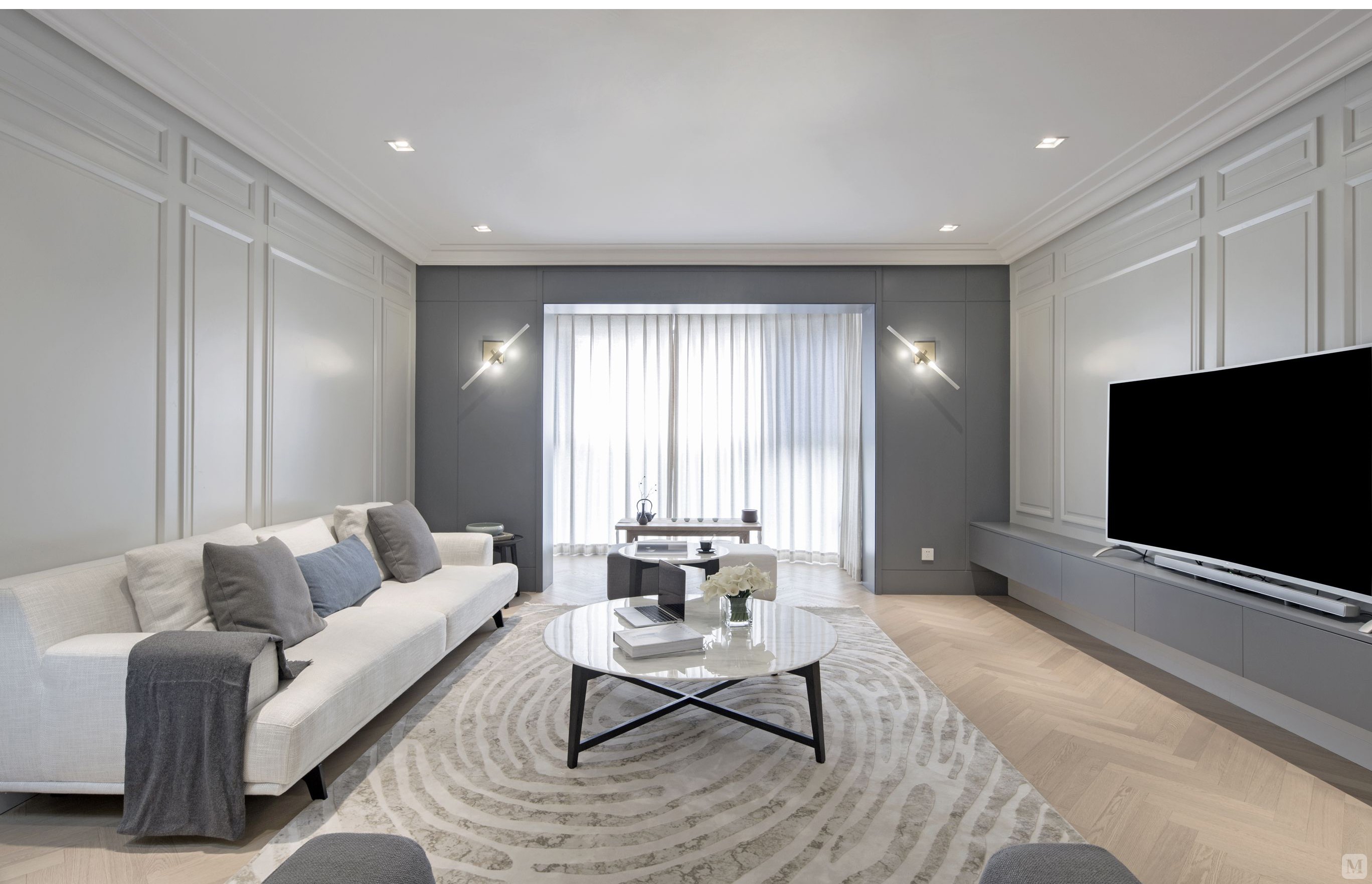 7万136㎡简约三房装修现代居-红星美凯龙家装效果图