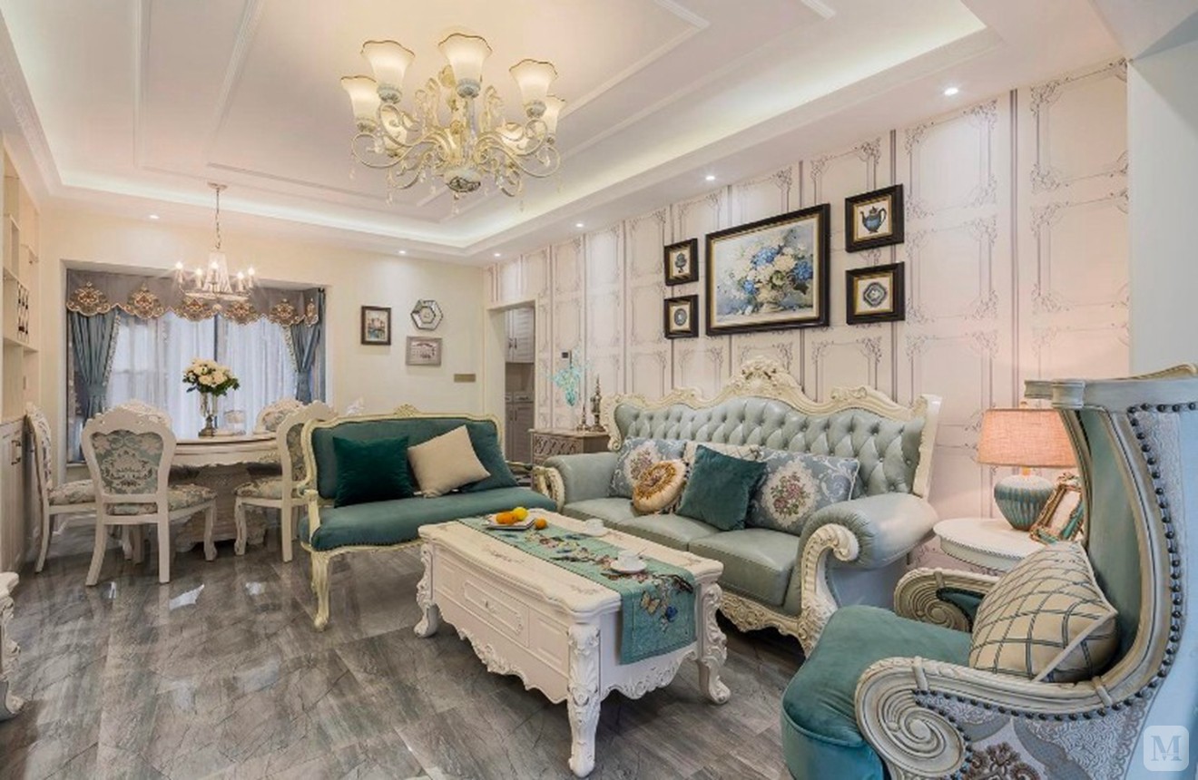 风格是国人比较喜爱的装修风格,简约欧式风格更适于面积大点的房子